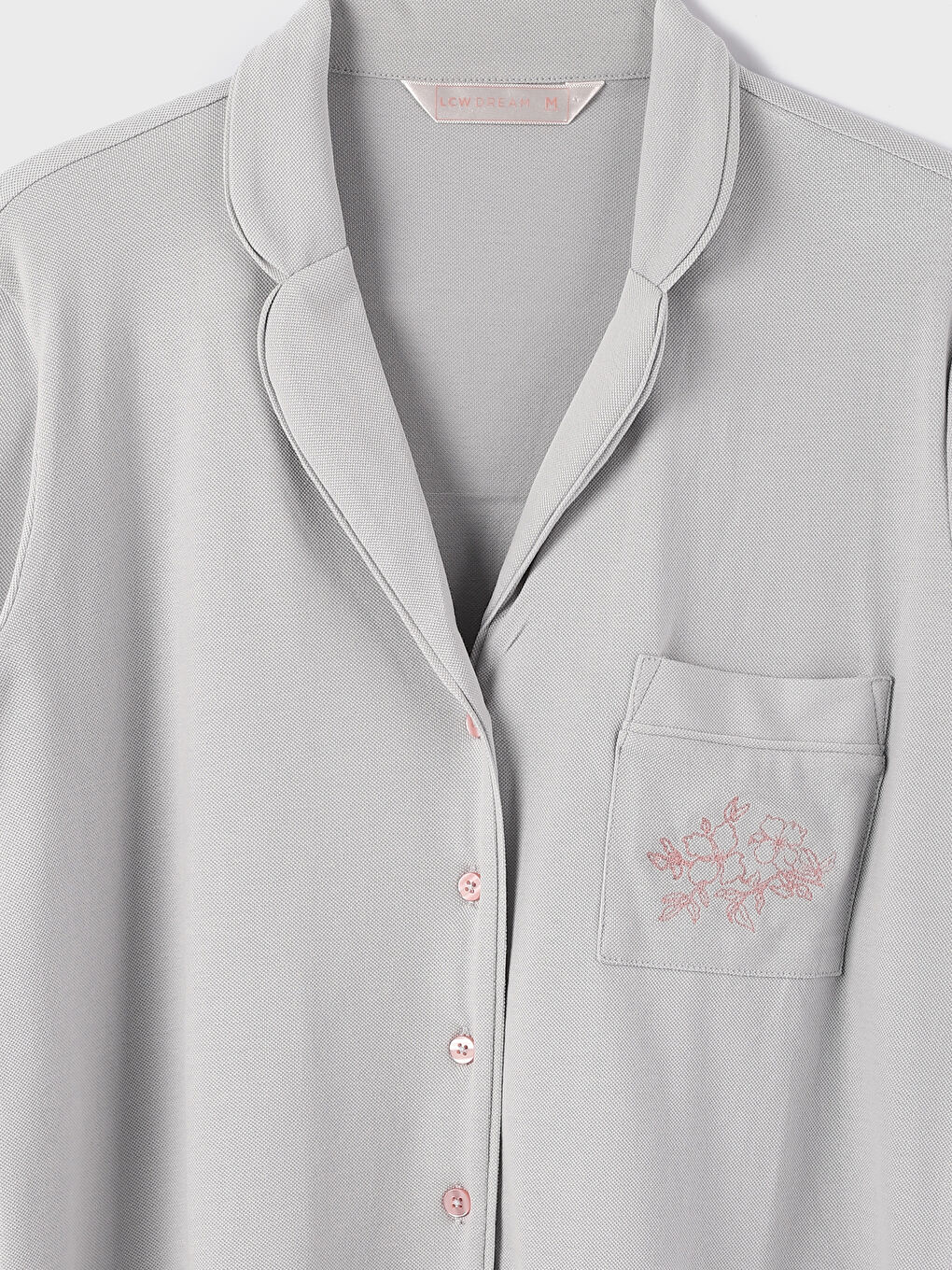 LCW DREAM Shirt Collar Printed Long Sleeve Women's Pyjamas Set -W3DS64Z8-VD7
