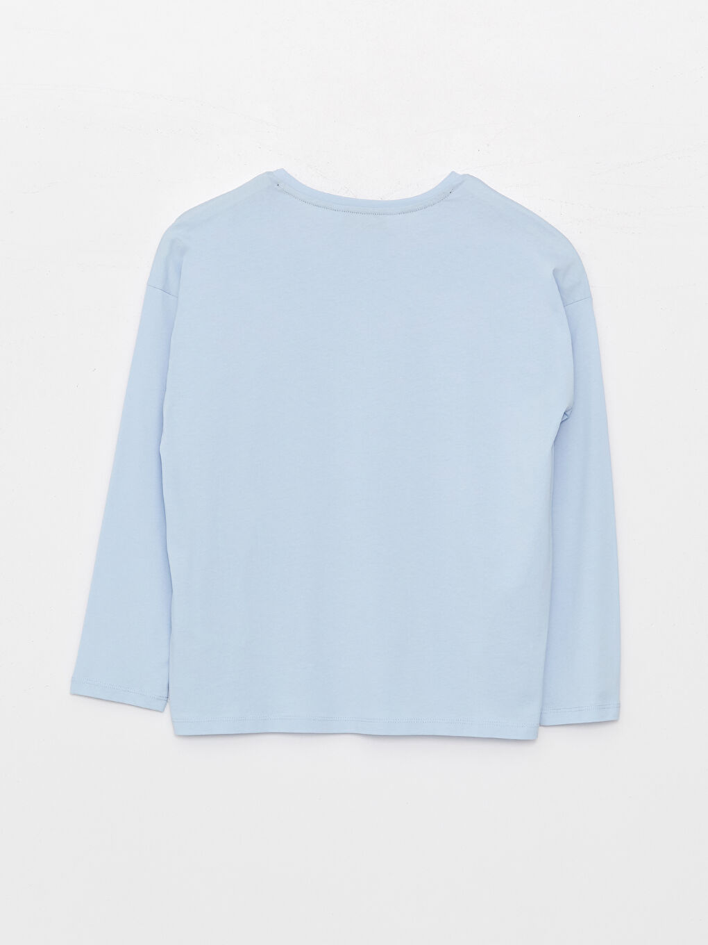 Mavi Bisiklet Yaka Baskılı Kadın Pijama Üstü-1