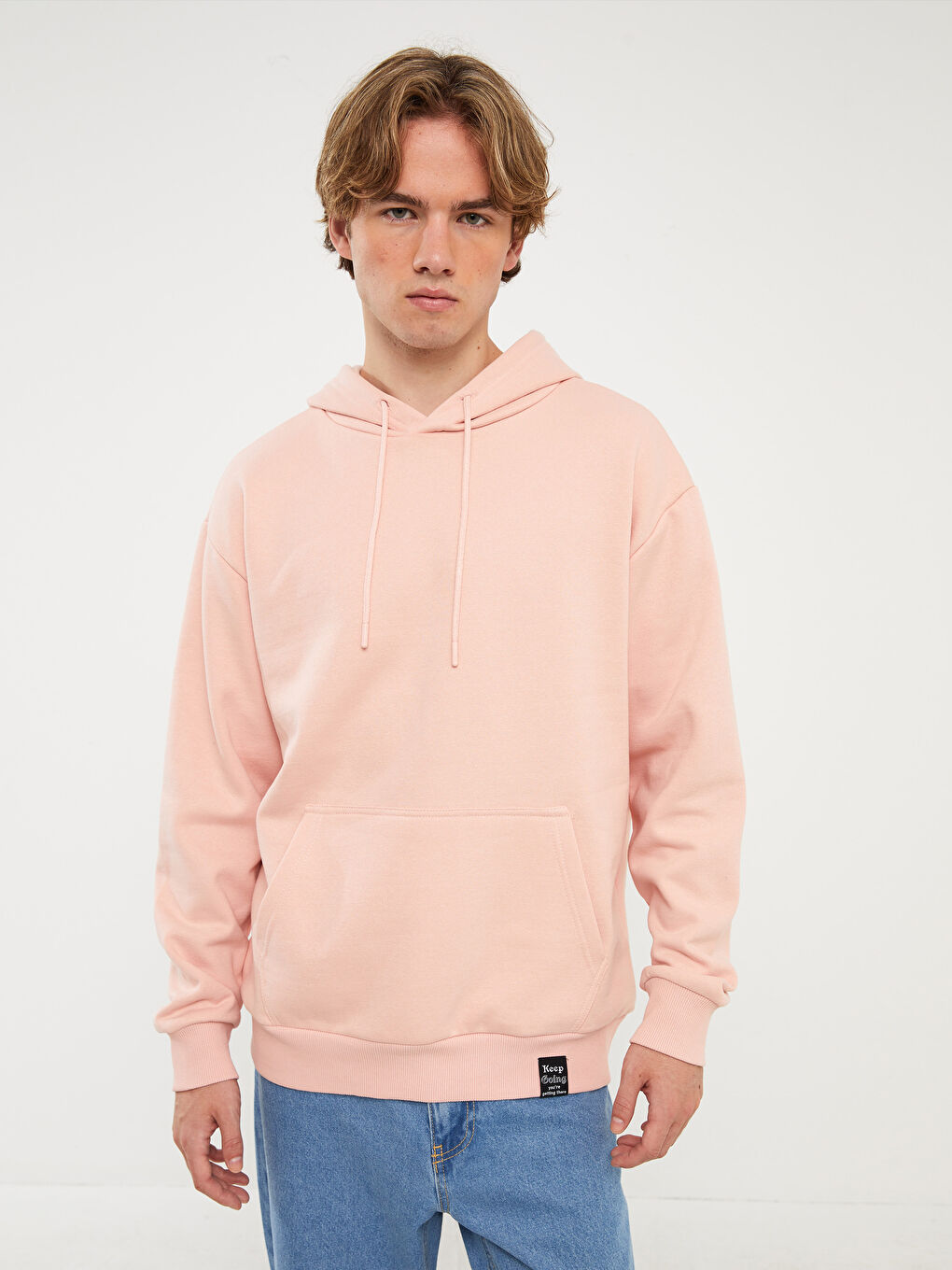 XSIDE Pembe Uzun Kollu Erkek Hoodie - 1