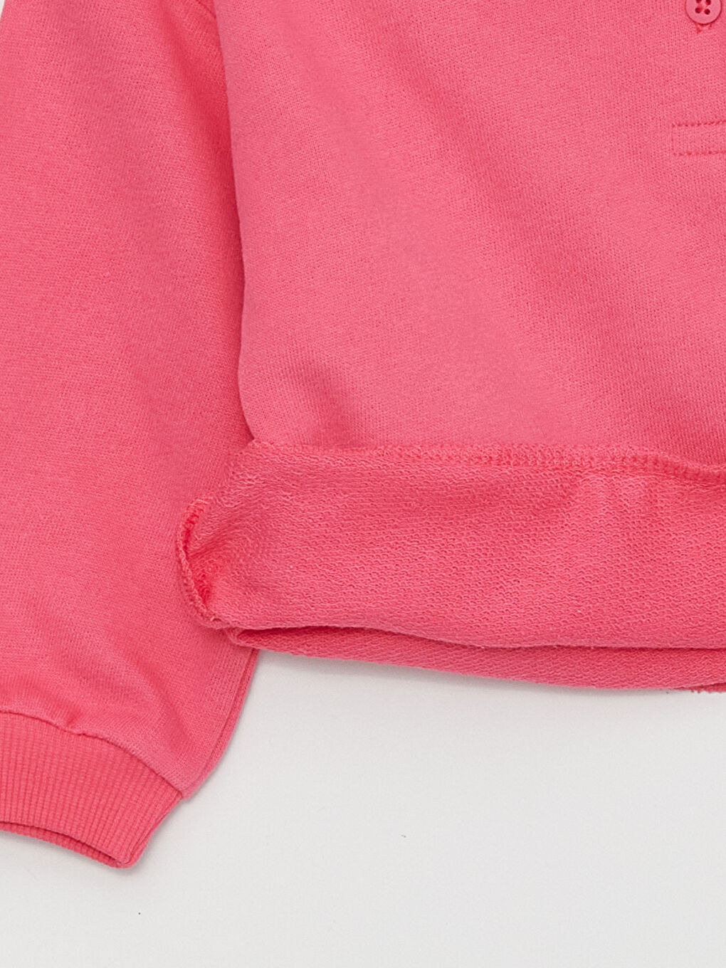 LCW baby Orta Pembe Polo Yaka Baskılı Kız Bebek Sweatshirt - 7