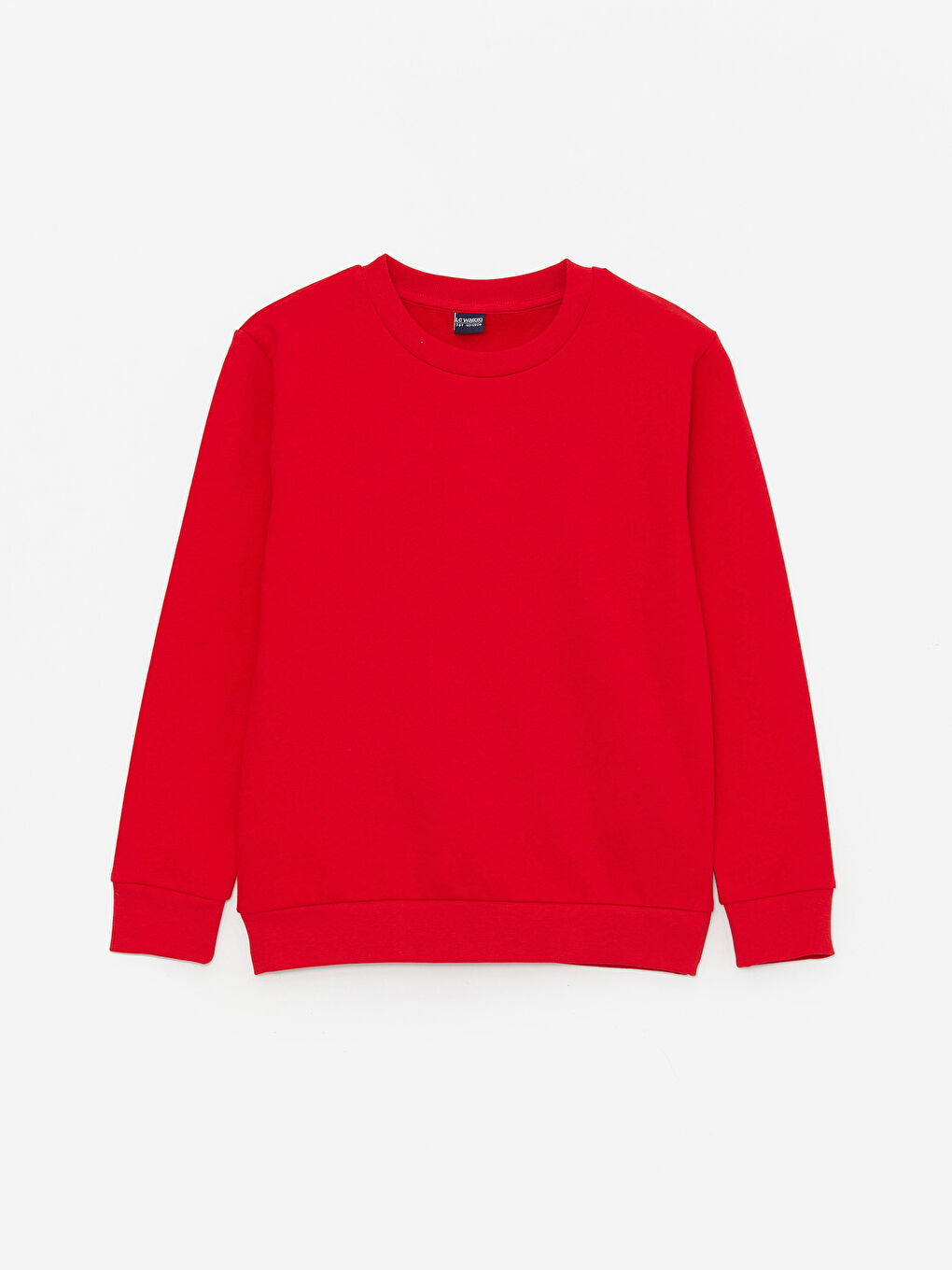 LCW Kids Kırmızı Bisiklet Yaka Basic Uzun Kollu Erkek Çocuk Sweatshirt