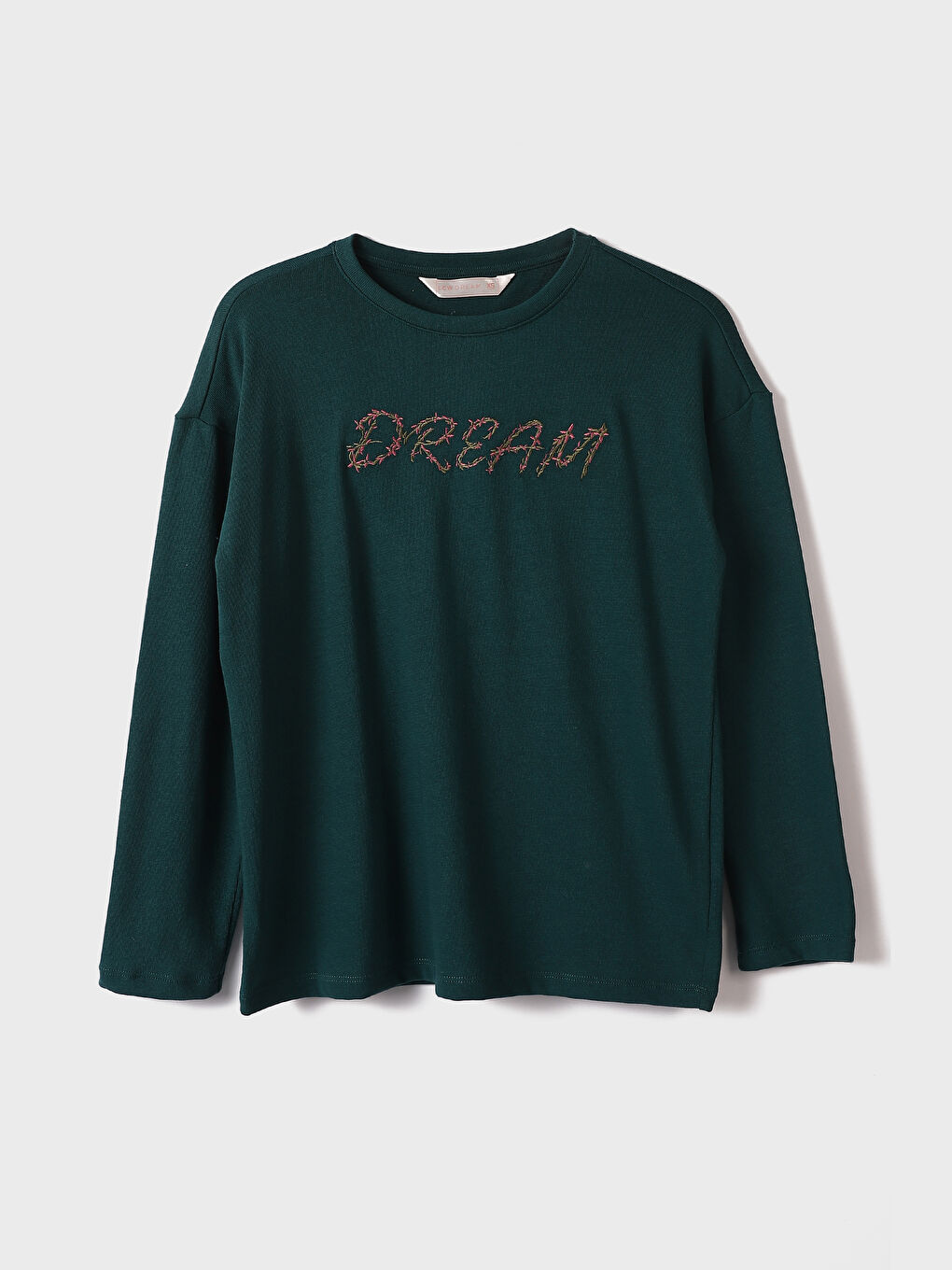 Bisiklet Yaka Baskılı Uzun Kollu Kadın Pijama Takımı-1