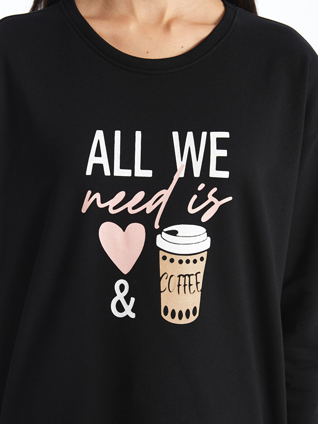 Crew Neck Printed Long Sleeve Women's Pyjama Set-3