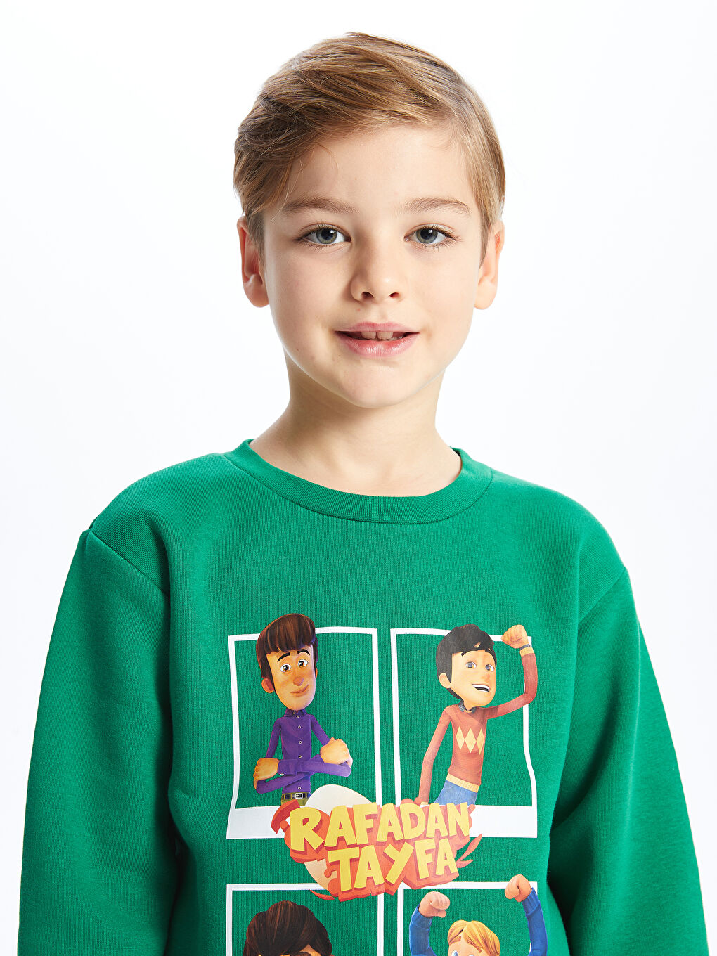 LCW Kids Crew Neck Rafadan Tayfa Printed Long Sleeve Boy's