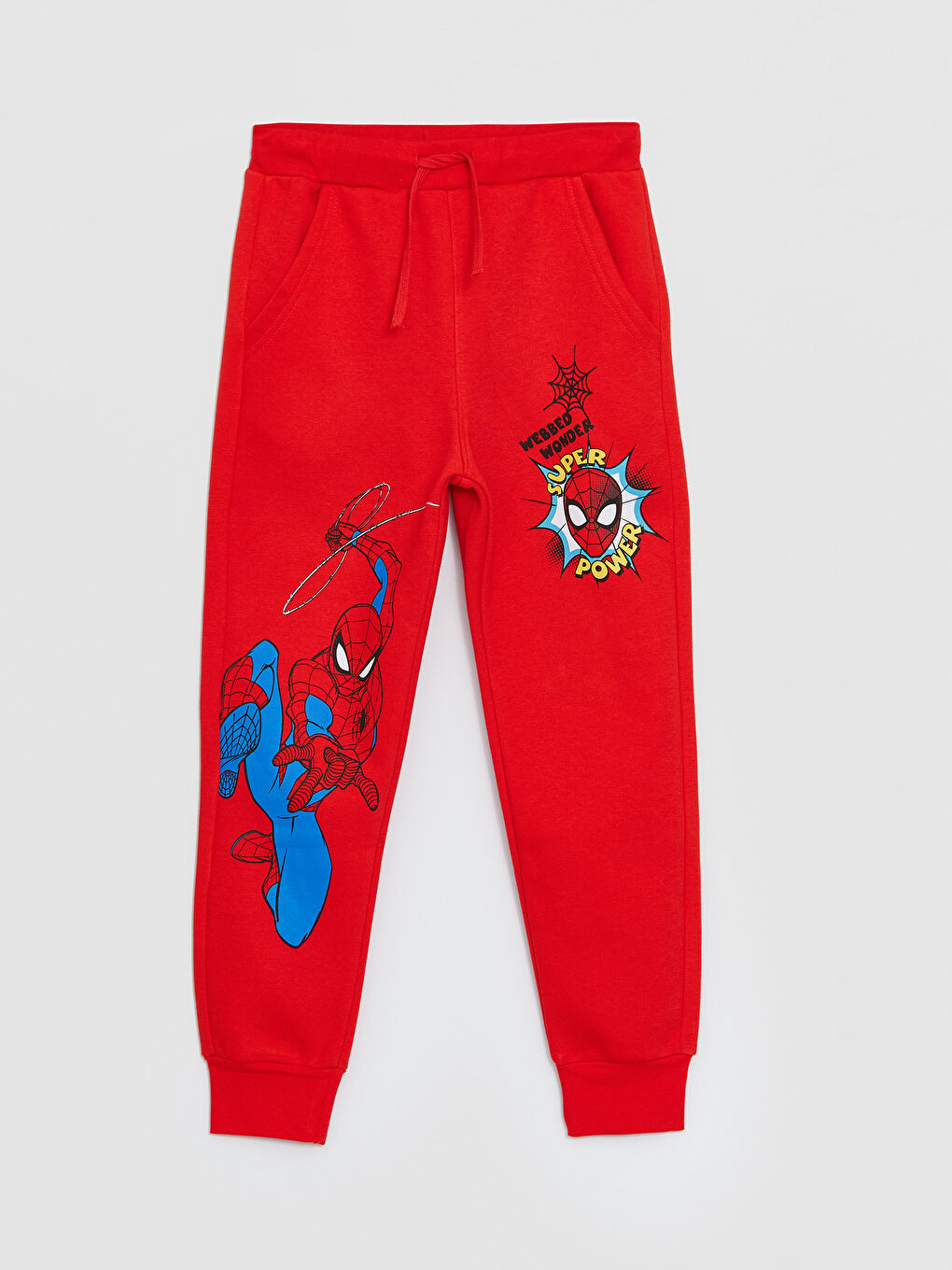 LCW Kids Kırmızı Beli Lastikli Spiderman Baskılı Erkek Çocuk Jogger Eşofman Altı