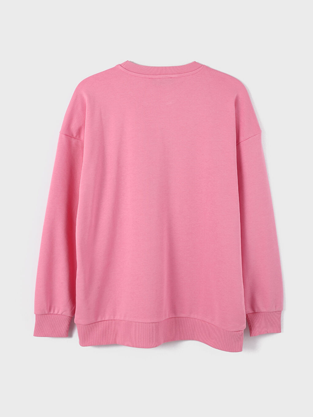 سويت شيرت كم طويل مطبوع بياقة دائرية للسيدات-1