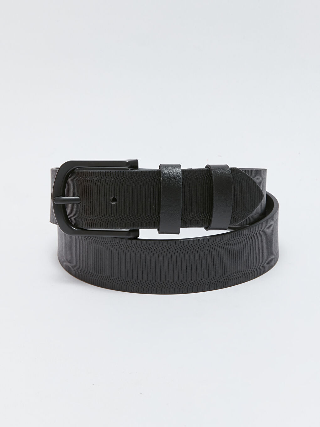 Siyah Deri Görünümlü Erkek Kemer