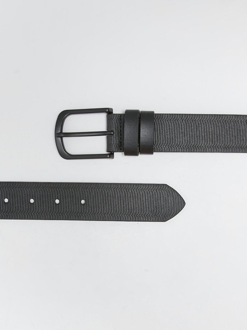 Siyah Deri Görünümlü Erkek Kemer-2