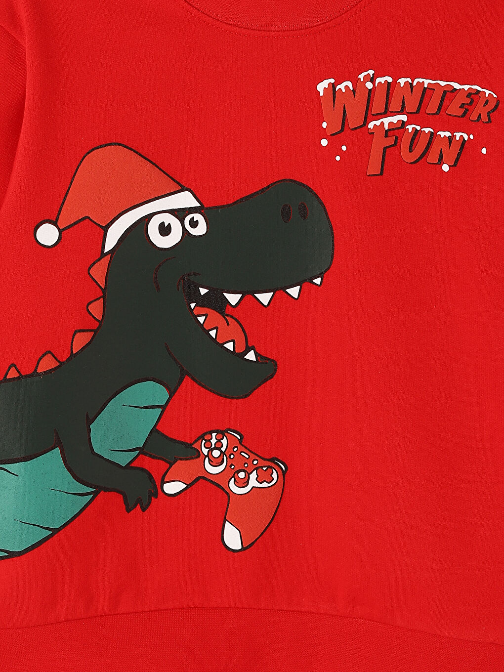 سويت شيرت كم طويل مطبوع بياقة دائرية للأولاد-3