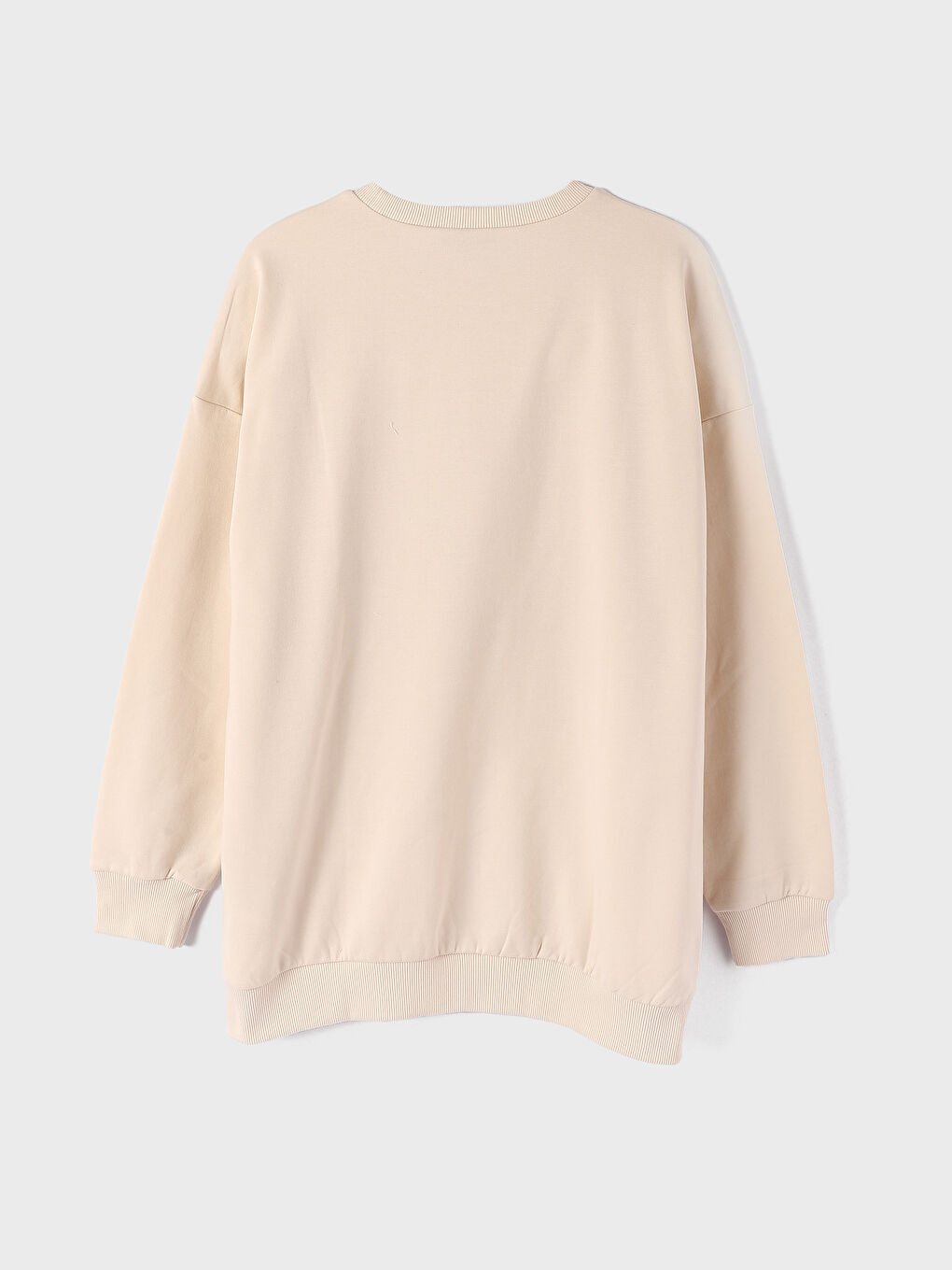 تونيك سويتشيرت نسائي بطباعة بياقة دائرية وكم طويل-3