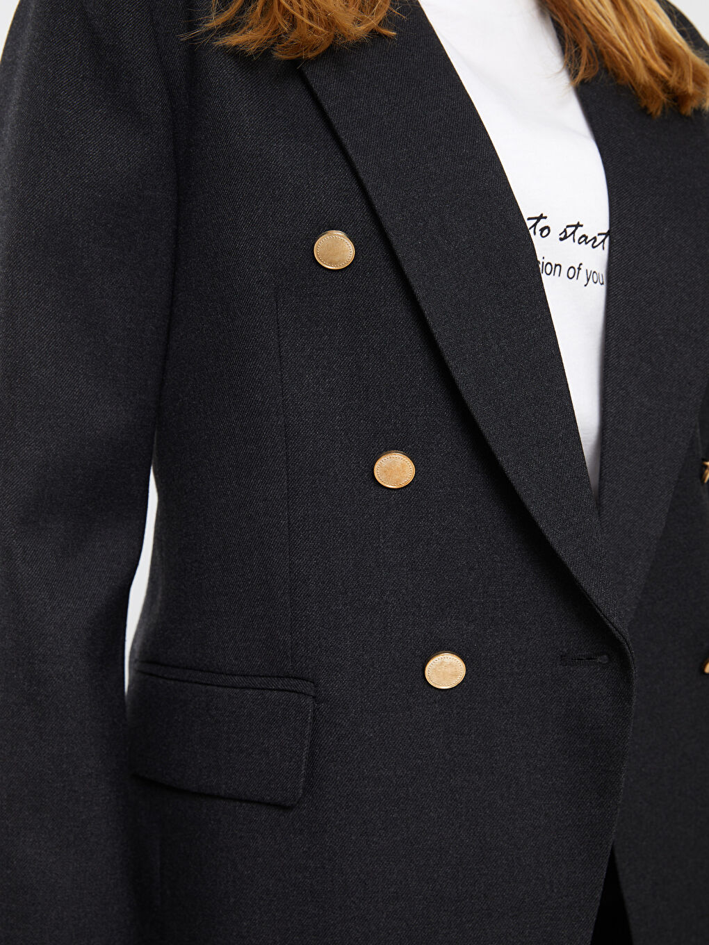 Plain Long Sleeve Women's Blazer Jacket-4