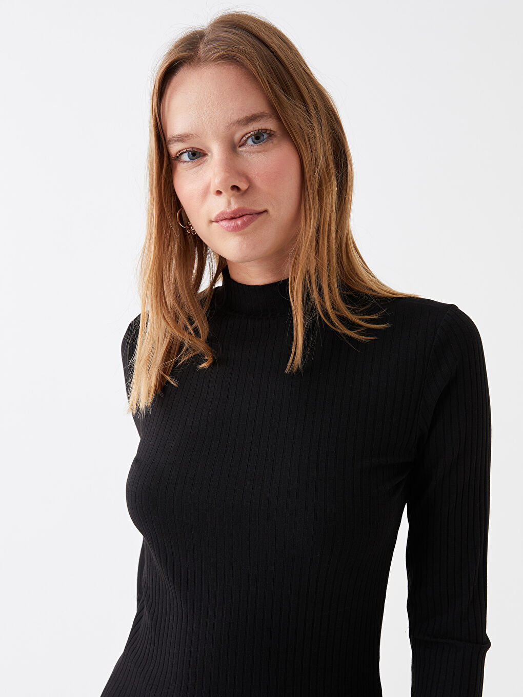 تونيك بأكمام طويلة و بنصف ياقة مُدورة بنقشة ذاتية-5