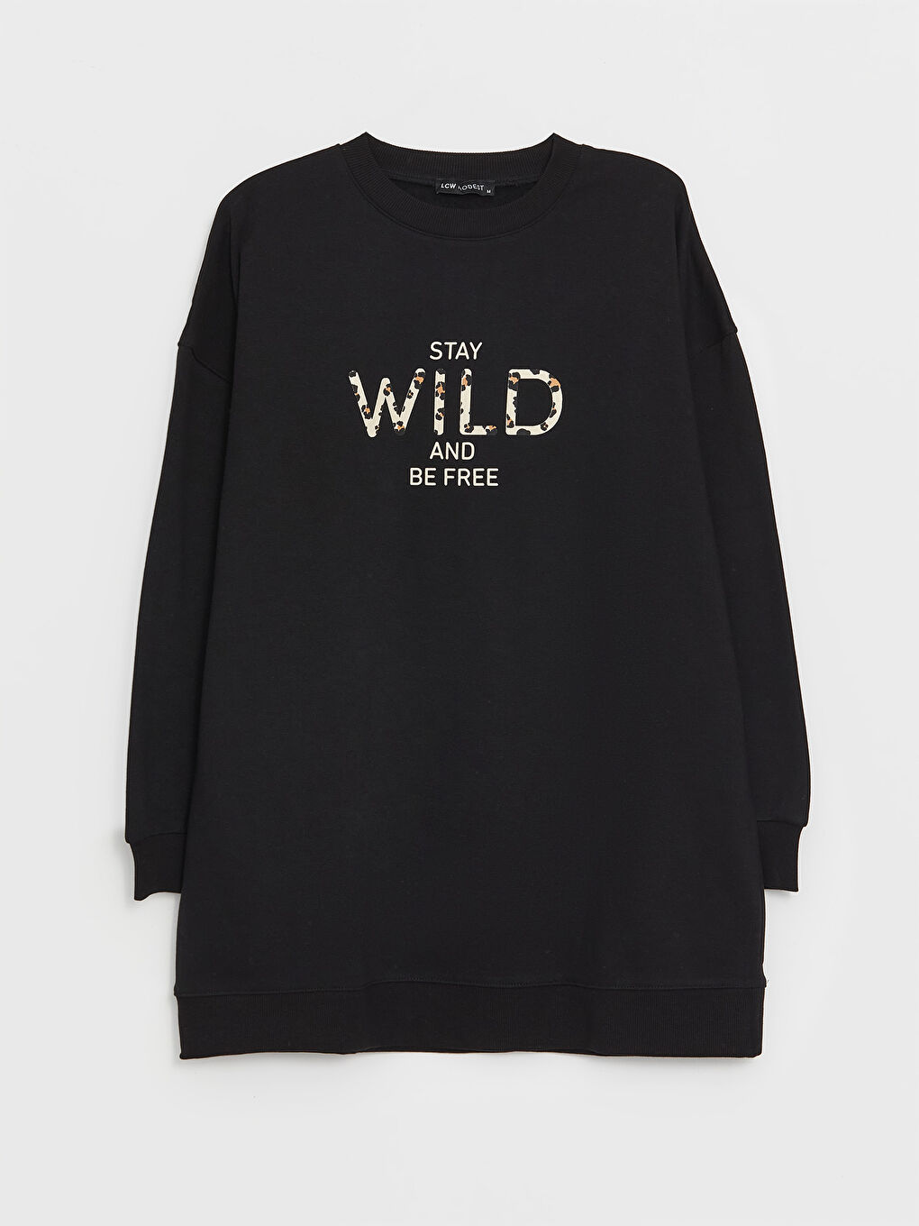 تونیکی سویتشێرتی قۆڵ درێژی چاپکراوی یه‌خه‌ خڕ ئۆڤەرسایز بۆ ژنان-10