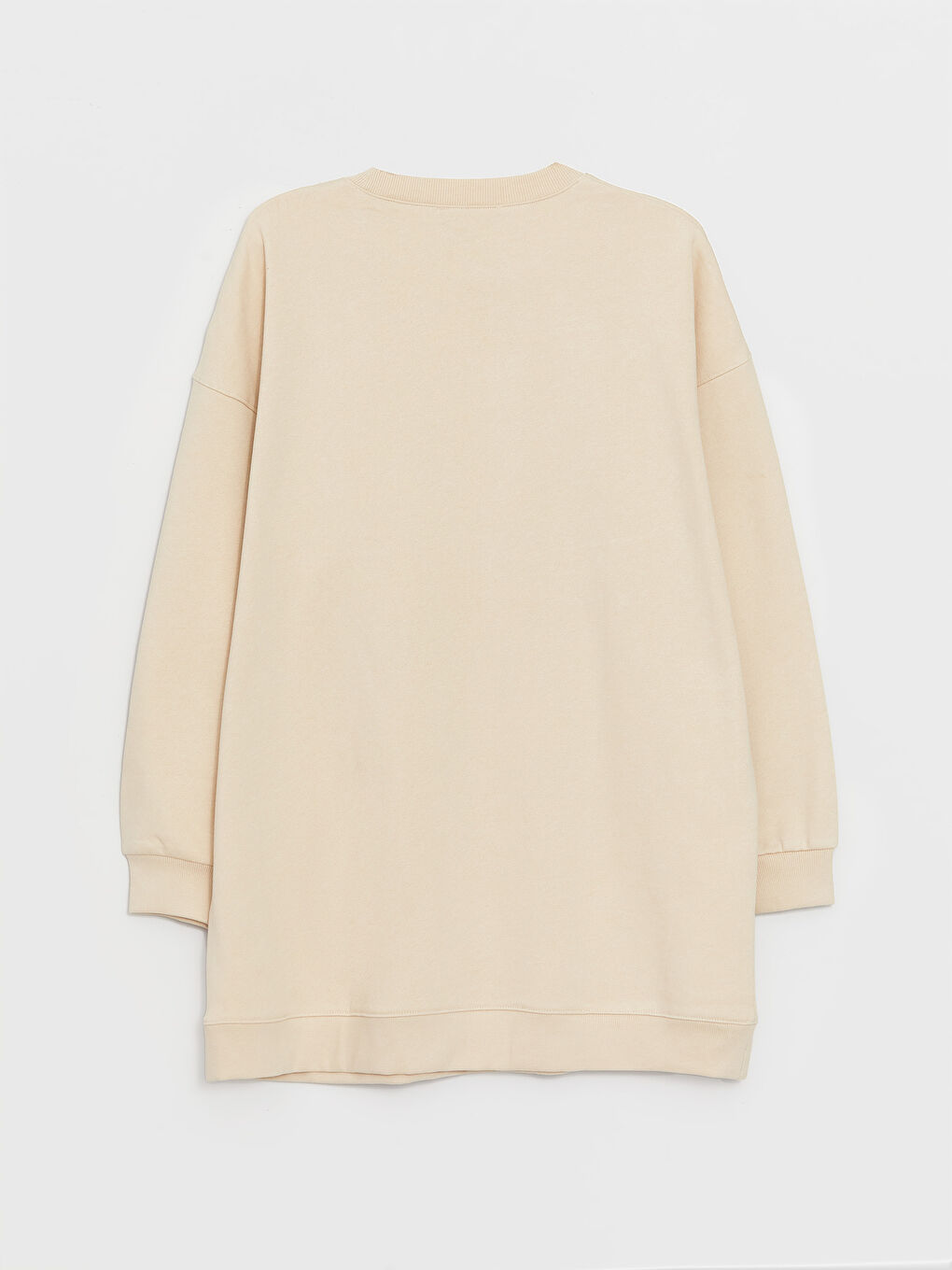 Hanorac Tunică Supradimensionată cu Mânecă Lungă și Guler Rotund Imprimat pentru Femei-6