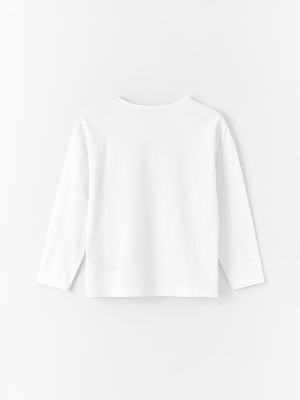 Crew Neck Printed Long Sleeve Girls' T-Shirt-1