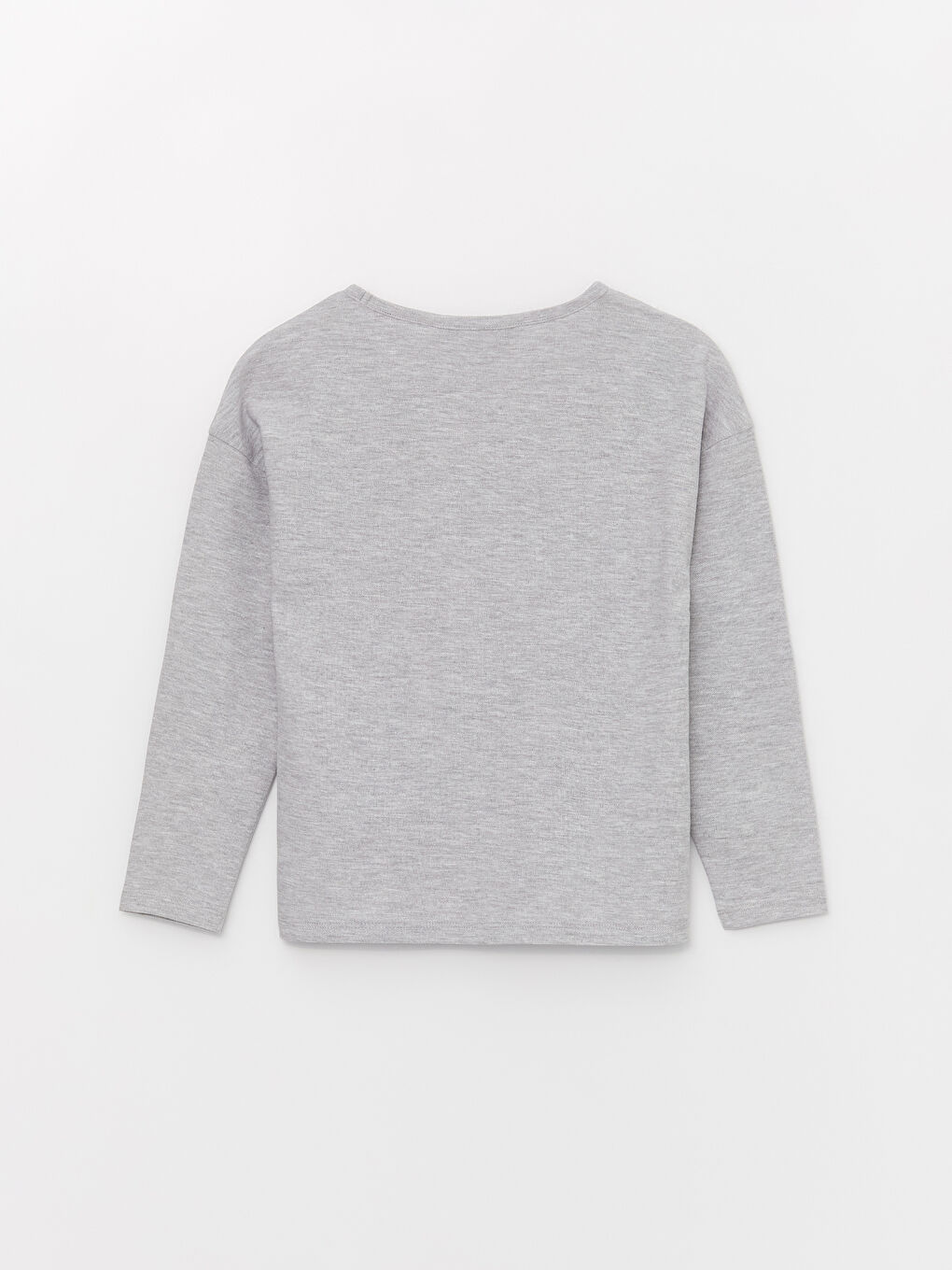 Crew Neck Printed Long Sleeve Girls' T-Shirt-1