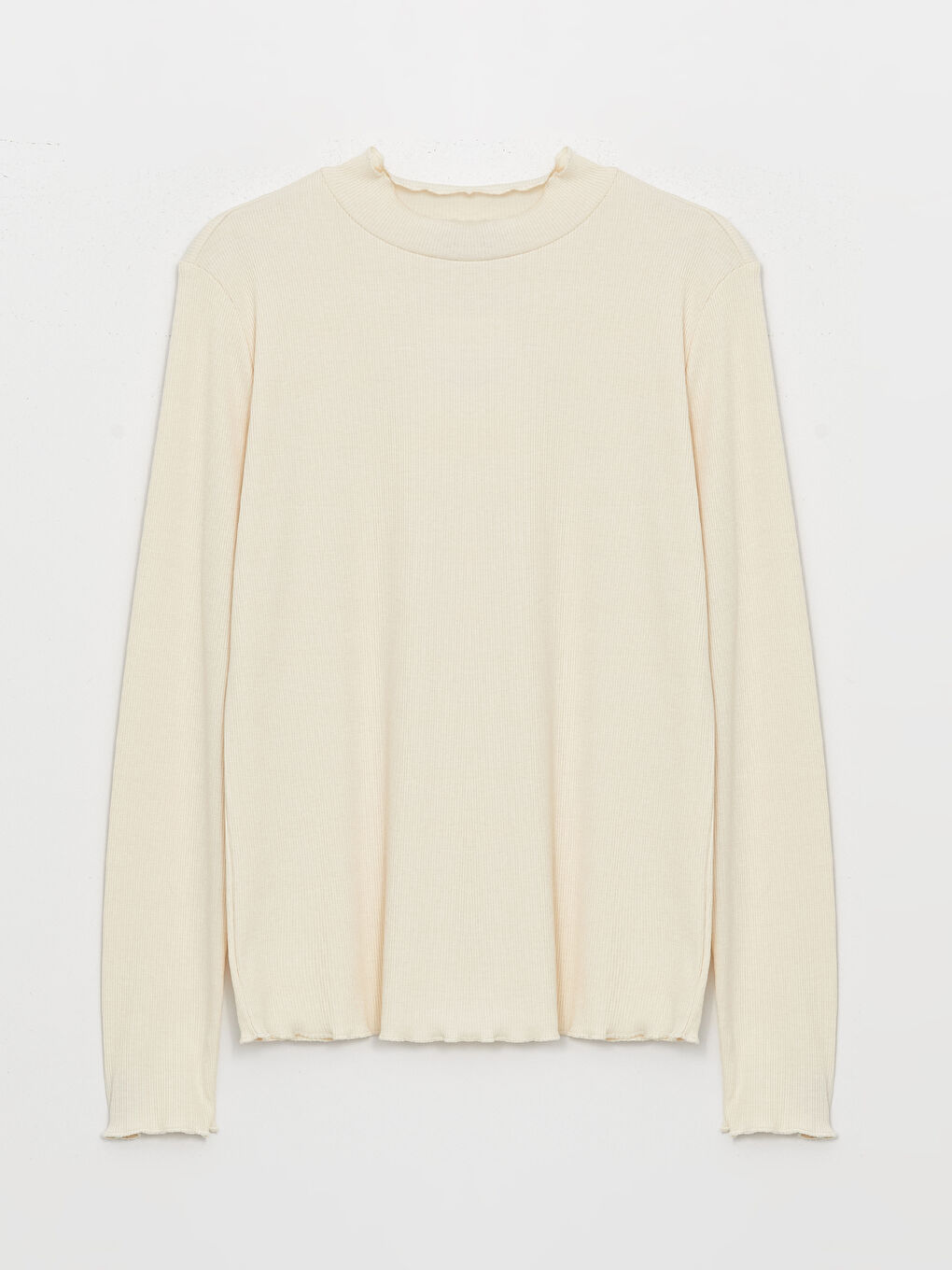 ძაბრისებრი საყელო, უბრალო, გრძელმკლავიანი მაისური ქალებისთვის-5