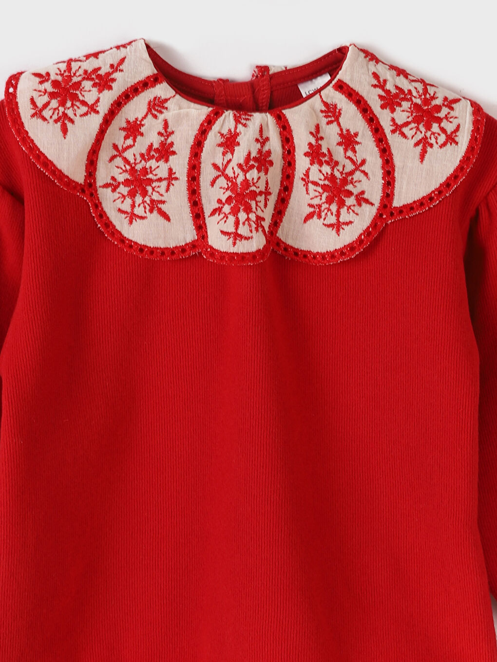 سويت شيرت بناتي بسيط بياقة دانتيل-1