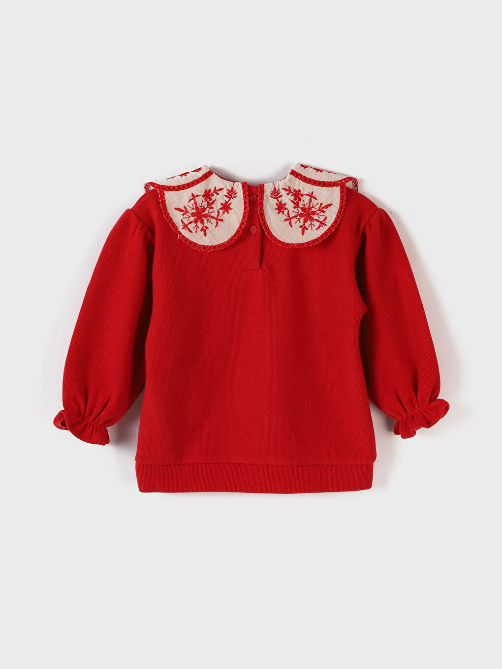 سويت شيرت بناتي بسيط بياقة دانتيل-3