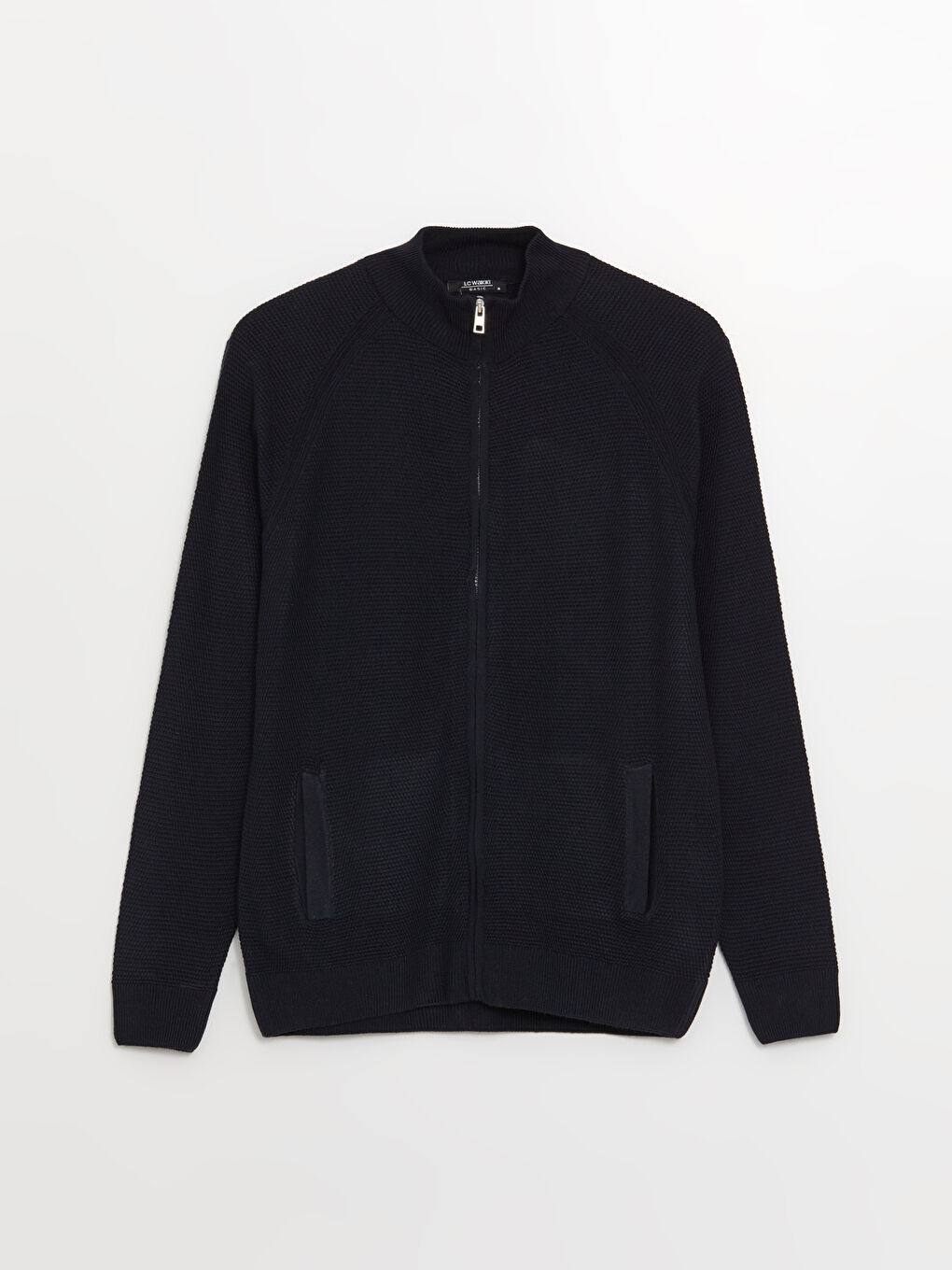 Regular Fit Funnel Neck Men's Knit Cardigan-5