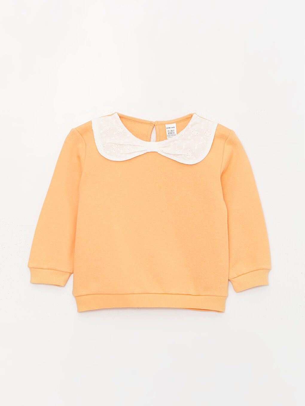 LCW baby Açık Turuncu Bisiklet Yaka Uzun Kollu Kız Bebek Sweatshirt 2'li - 1