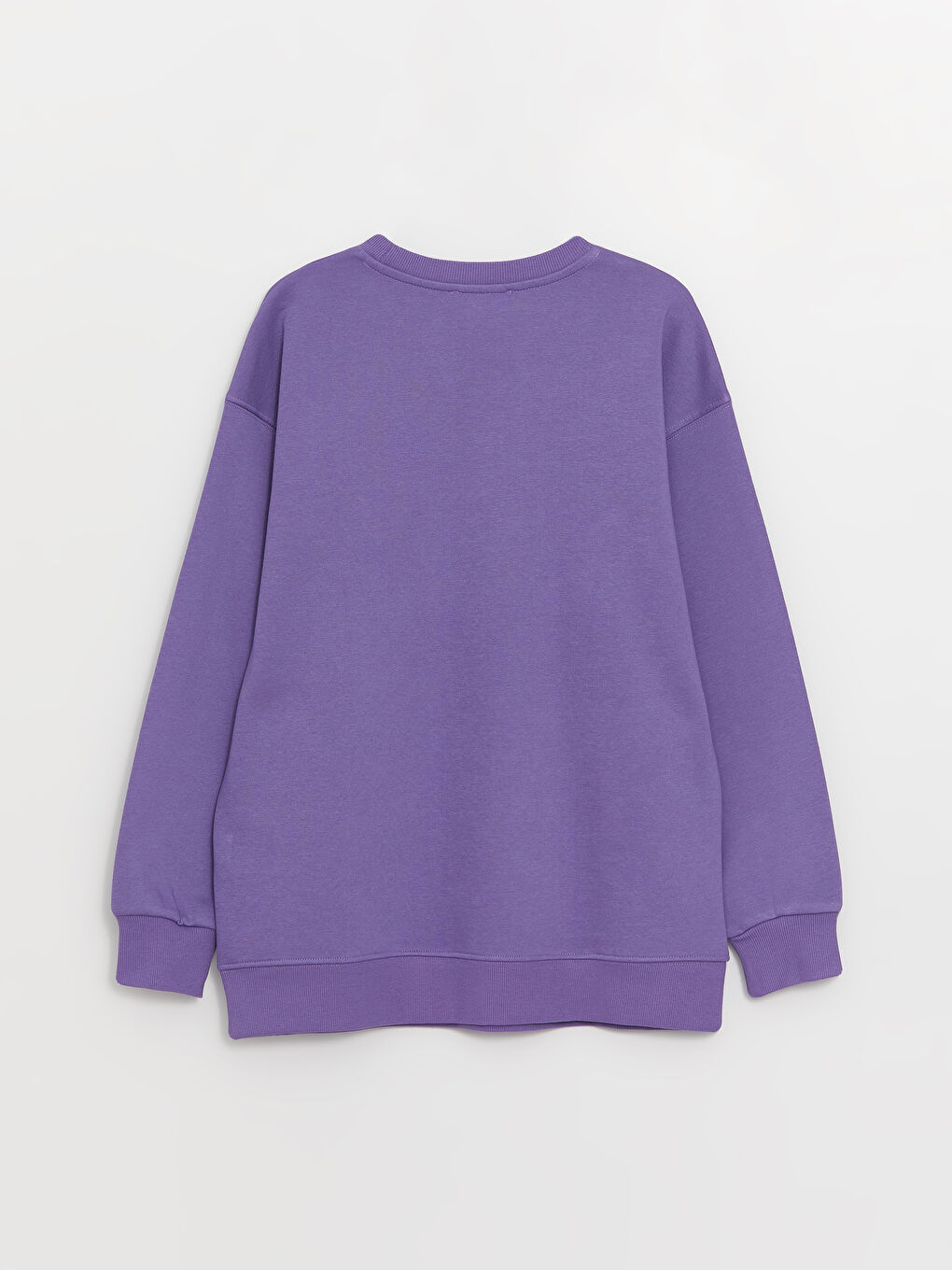 Mor Bisiklet Yaka Baskılı Kadın Kalın Sweatshirt-6