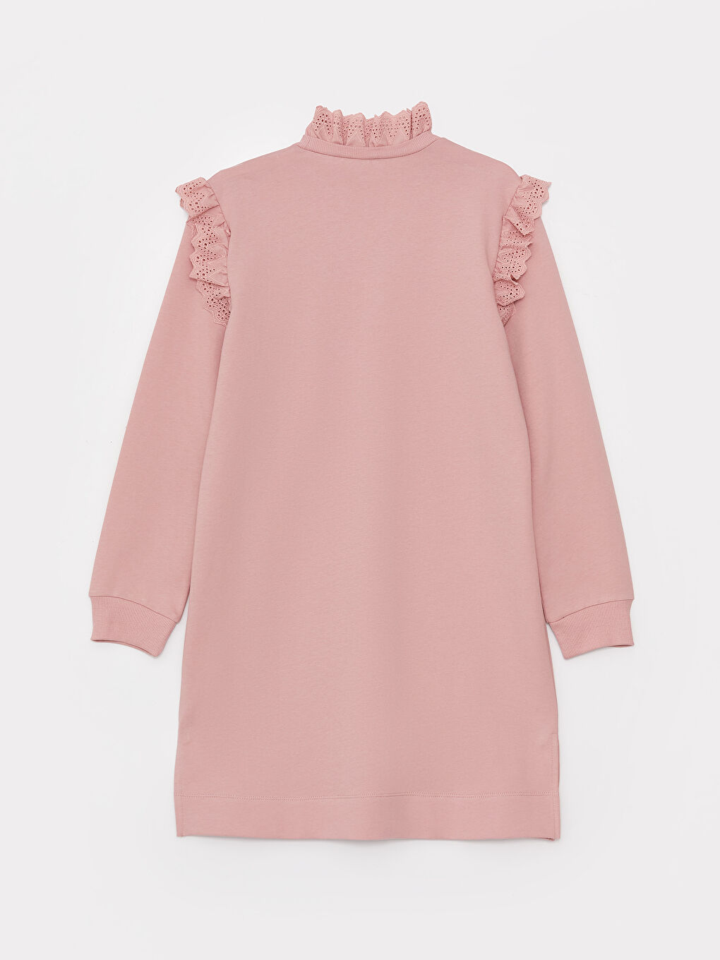 LCW Modest Pembe Bisiklet Yaka Düz Uzun Kollu Kadın Sweatshirt Tunik - 6