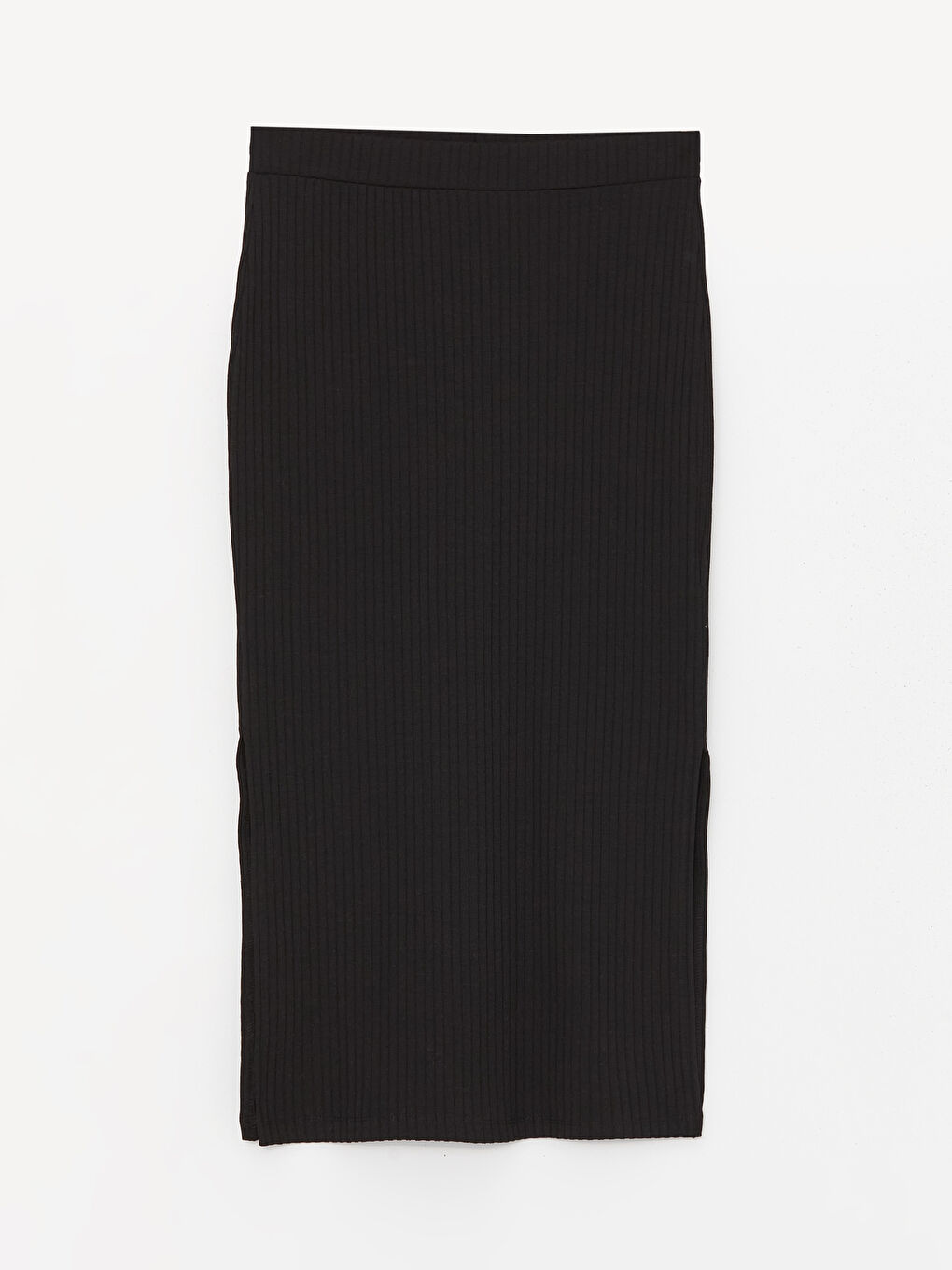 Siyah Beli Lastikli Kadın Kalem Etek-5