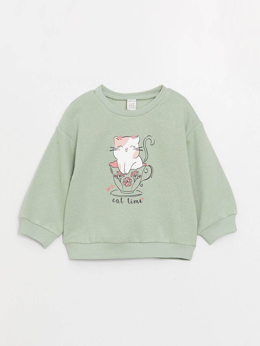 LCW baby Sweat-Shirt Bébé Filles Imprimé à Manches Longues et Col Rond -W3DY99Z1-FKS