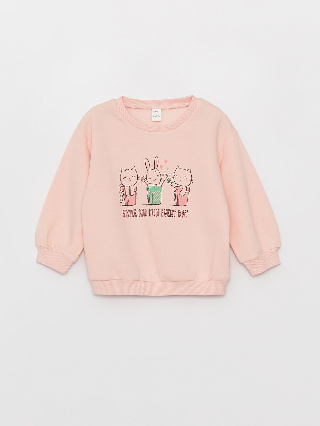 LCW baby سويت شيرت مطبوع بياقة مستديرة وأكمام طويلة -W3DY99Z1-FZE