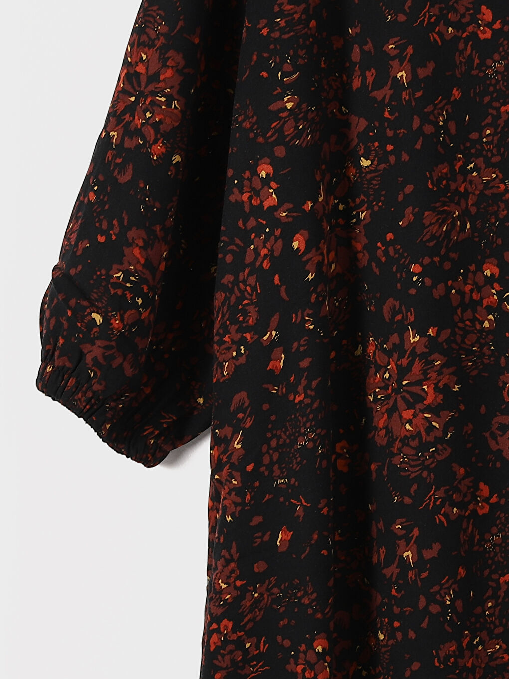 Crew Neck Patterned Long Sleeve Women's Dress-1