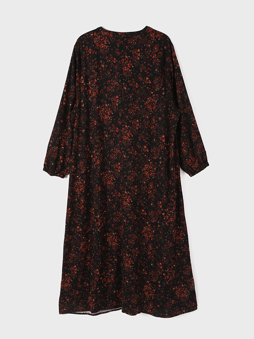 Crew Neck Patterned Long Sleeve Women's Dress-3