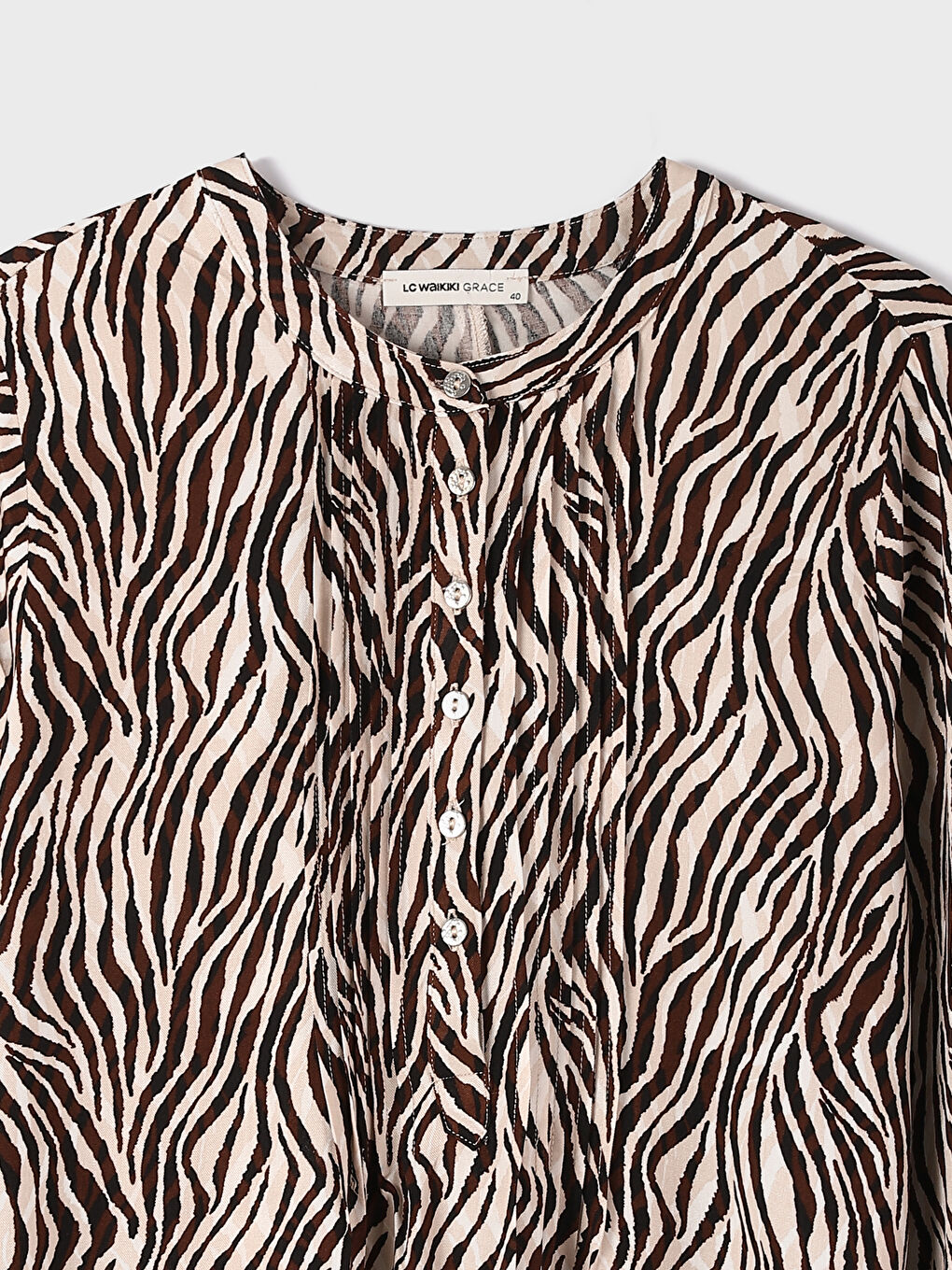 Crew Neck Patterned Long Sleeve Women's Dress-2