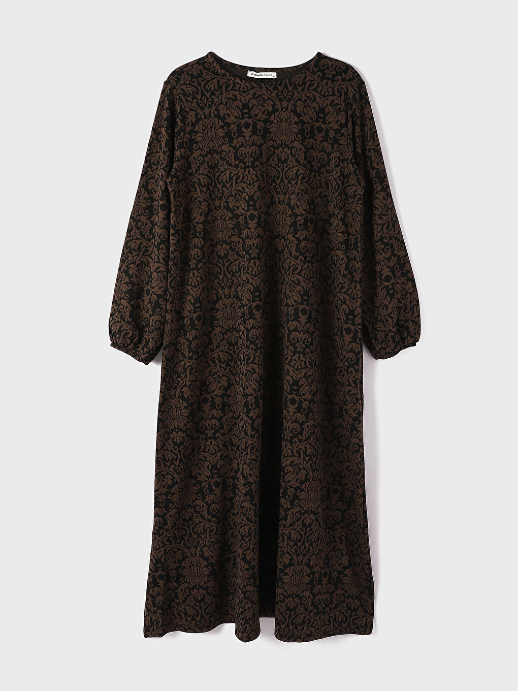 Crew Neck Printed Long Sleeve Women's Dress