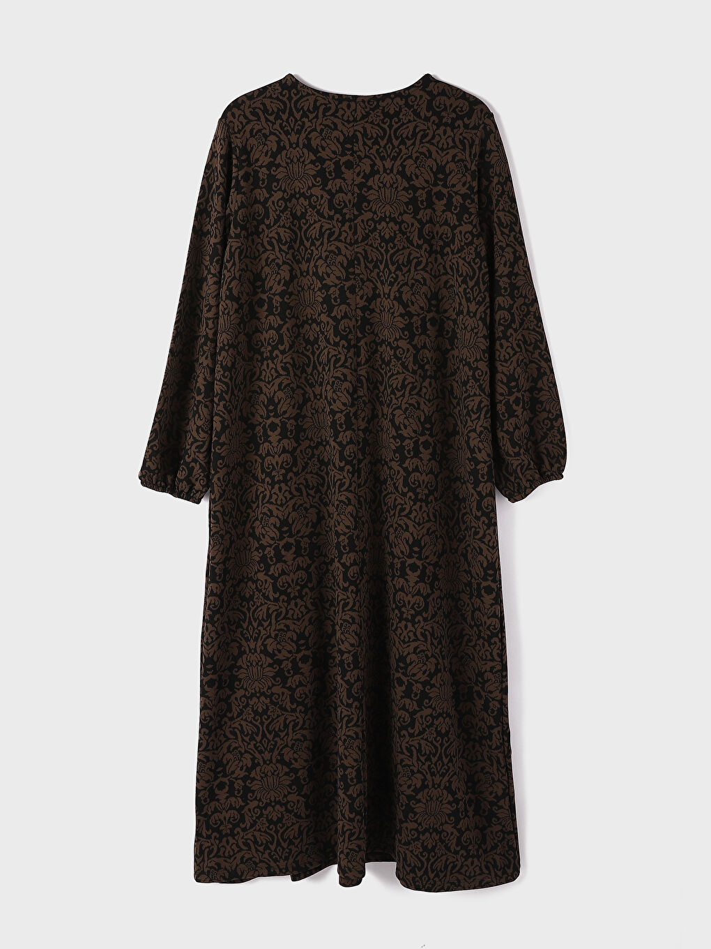 Crew Neck Printed Long Sleeve Women's Dress-3