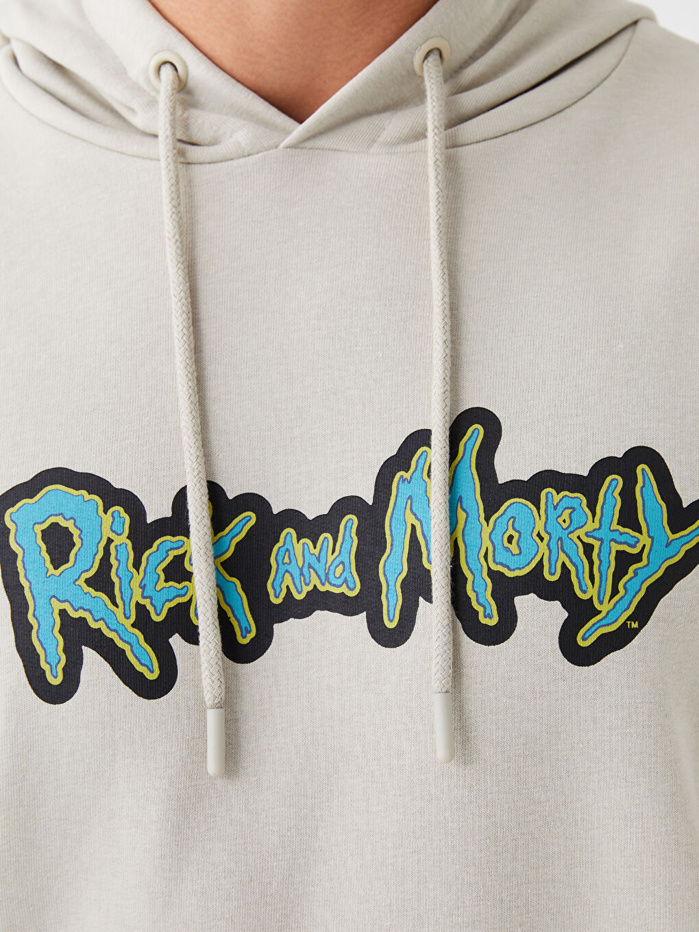 LCW Casual Açık Gri Uzun Kollu Rick and Morty Baskılı Erkek Hoodie - 3