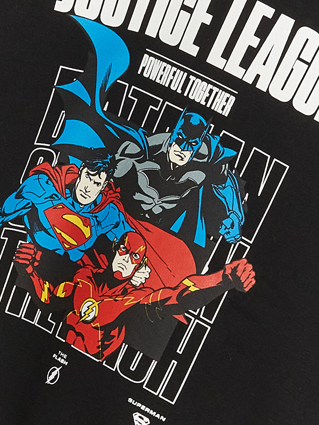 LCW Kids Siyah Justice League Baskılı Uzun Kollu Erkek Çocuk Hoodie - 2