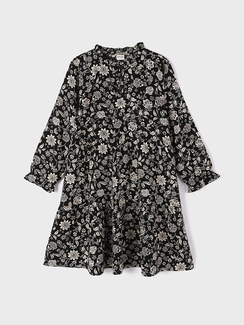 Grandad Patterned Long Sleeve Girl Dress
