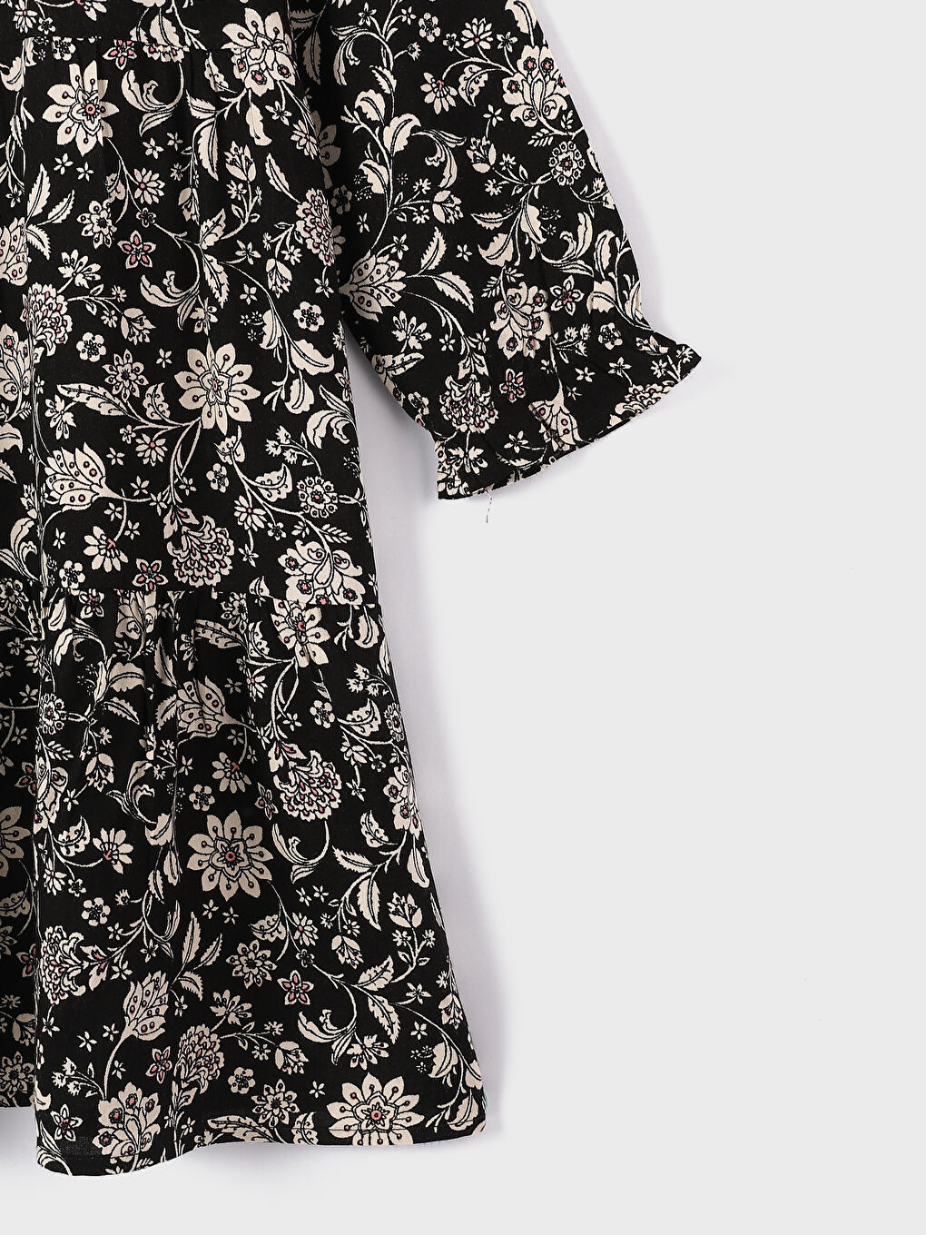 Grandad Patterned Long Sleeve Girl Dress-3