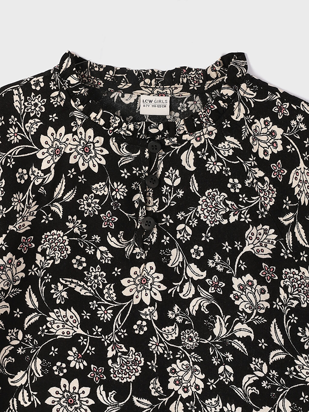 Grandad Patterned Long Sleeve Girl Dress-2