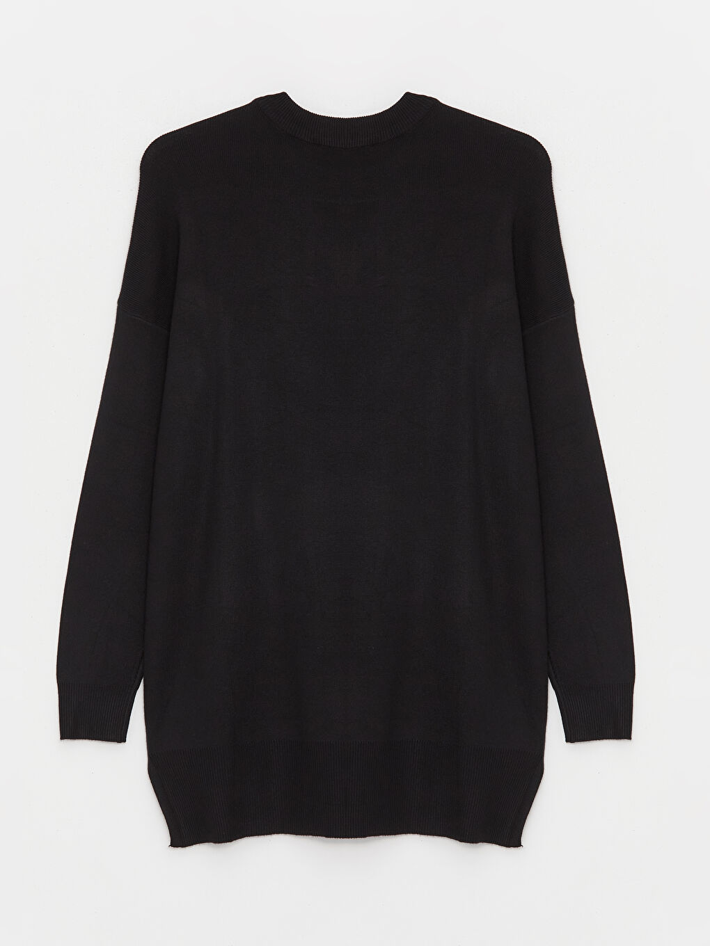 LCW Modest Crew Neck Straight Long Sleeve Oversize Women's Knitwear Tunic -W3EA95Z8-HEG