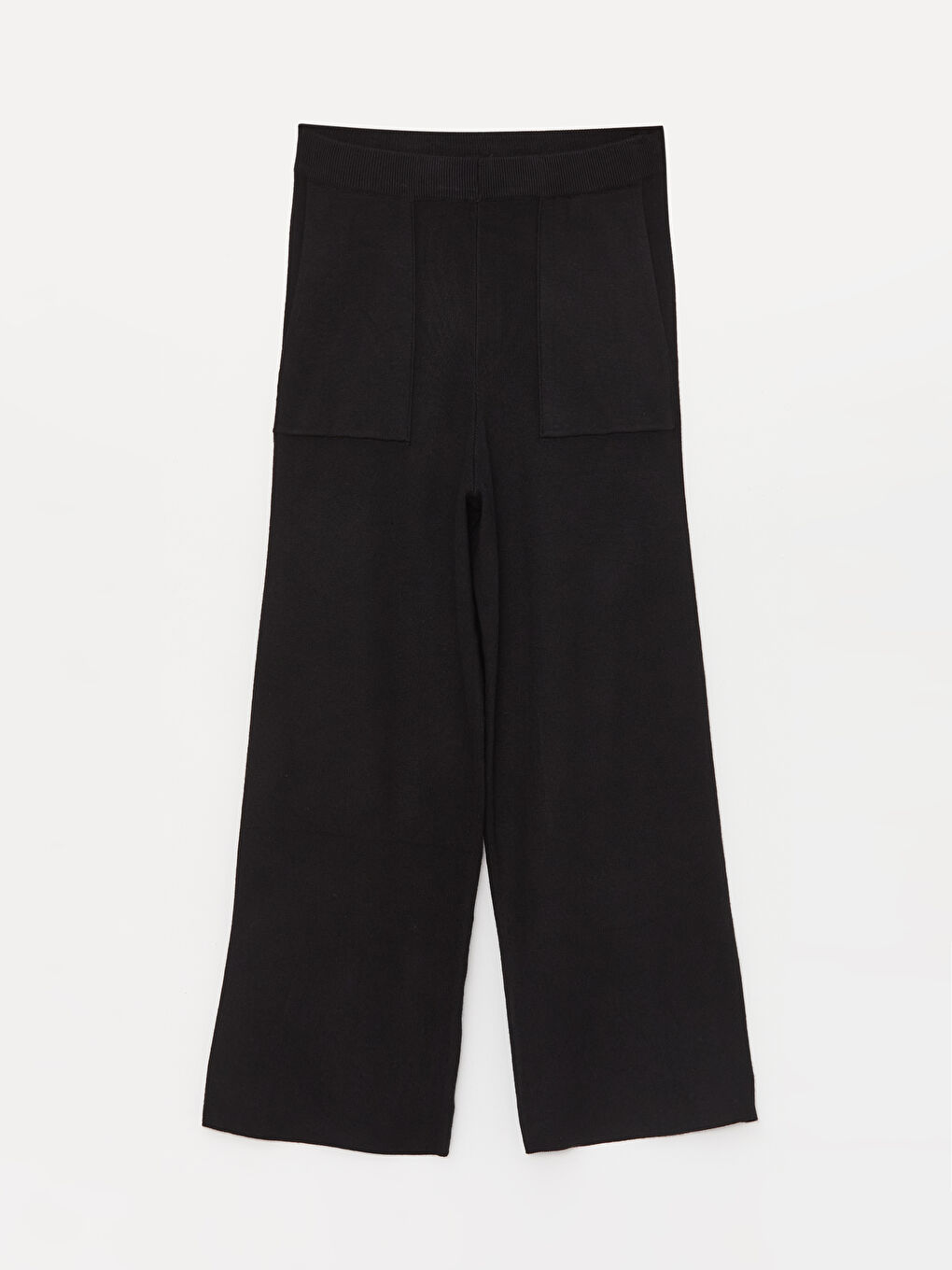 LCW Modest Beli Lastikli Düz Geniş Paça Kadın Triko Pantolon -W3EA96Z8-HEG