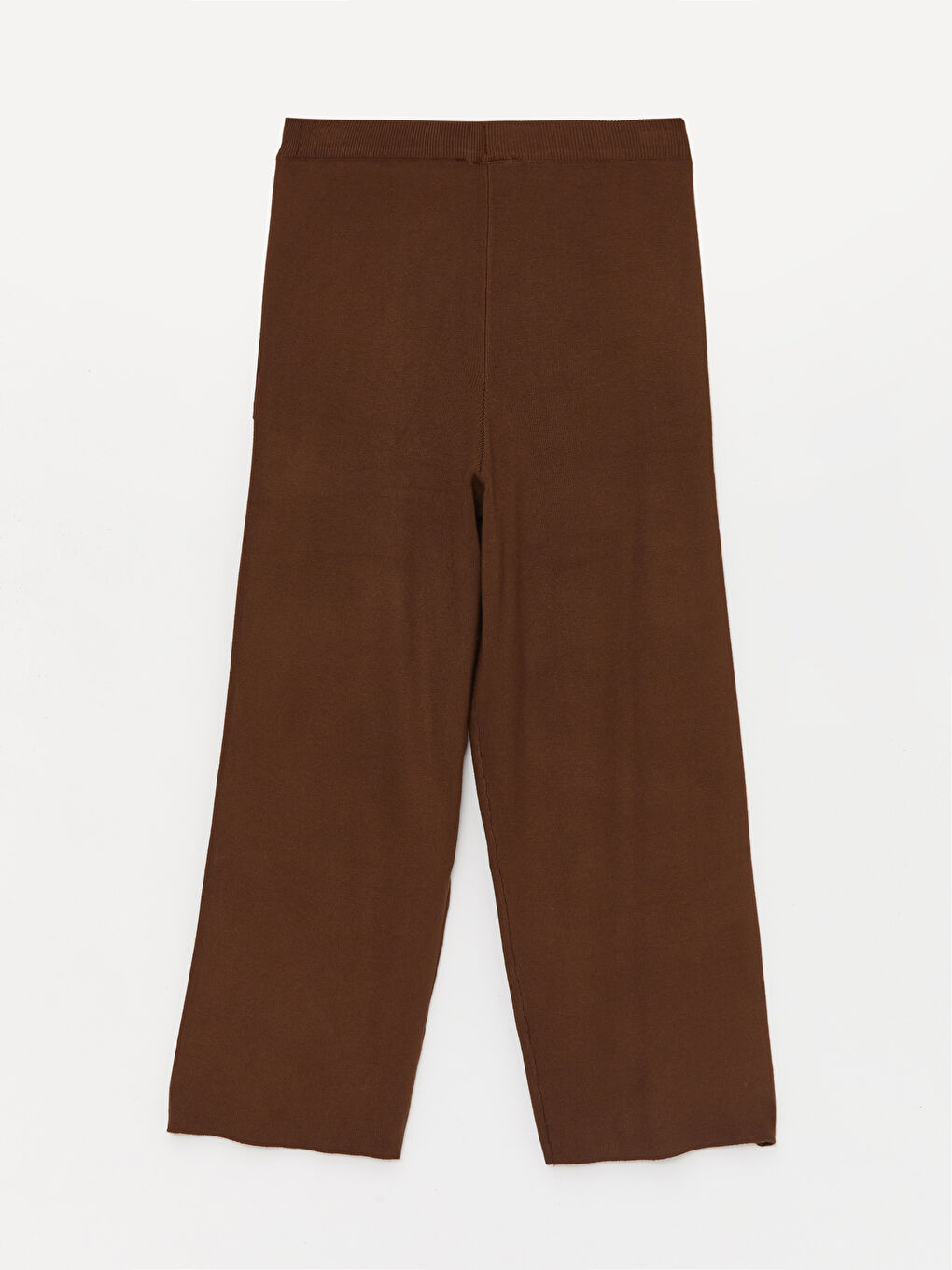 Elasticated Waist Plain Wide Leg Women's Knitwear Trousers-6