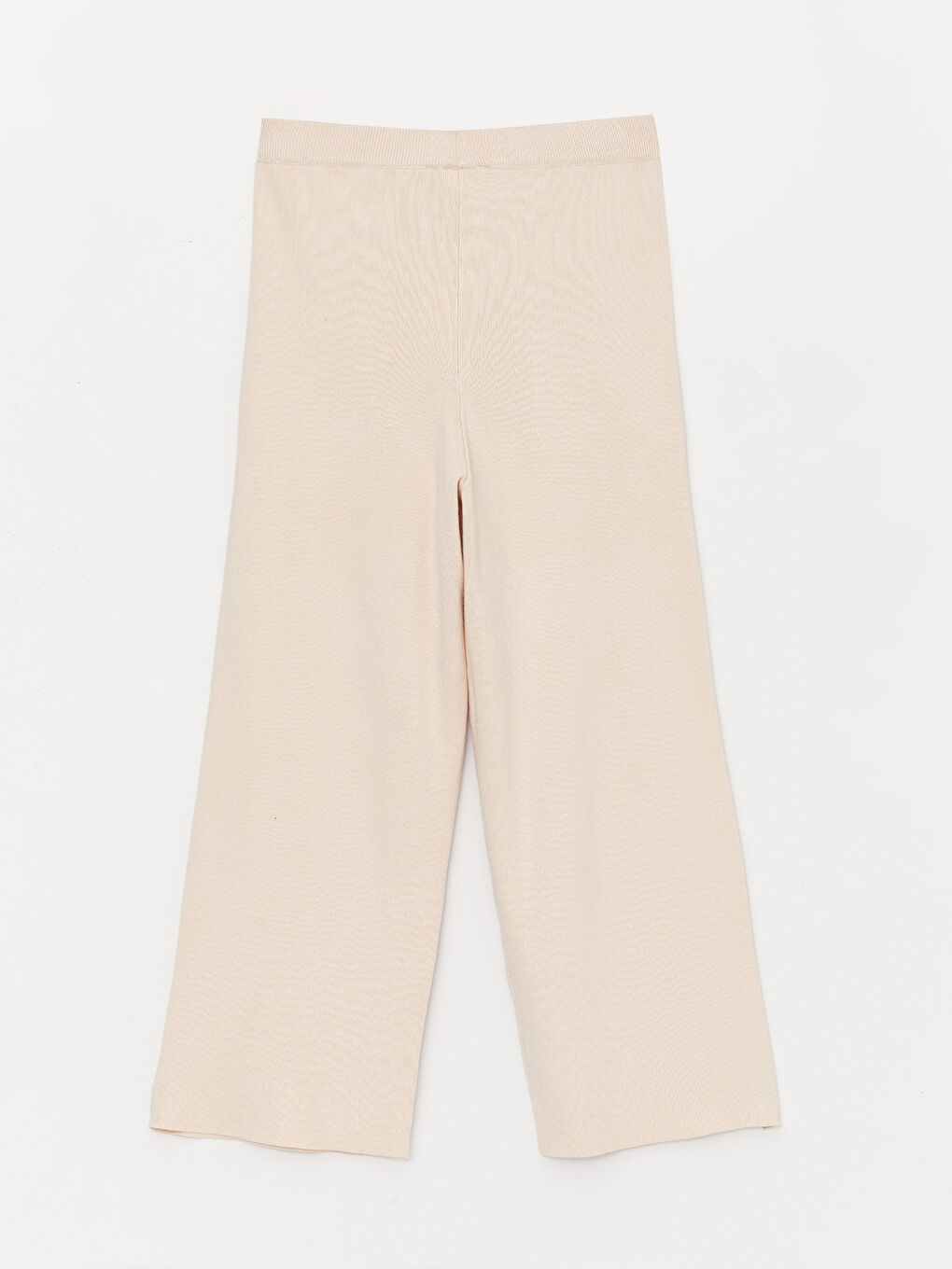 LCW Modest Elasticated Waist Plain Wide Leg Women's Knitwear Trousers -W3EA96Z8-QVQ