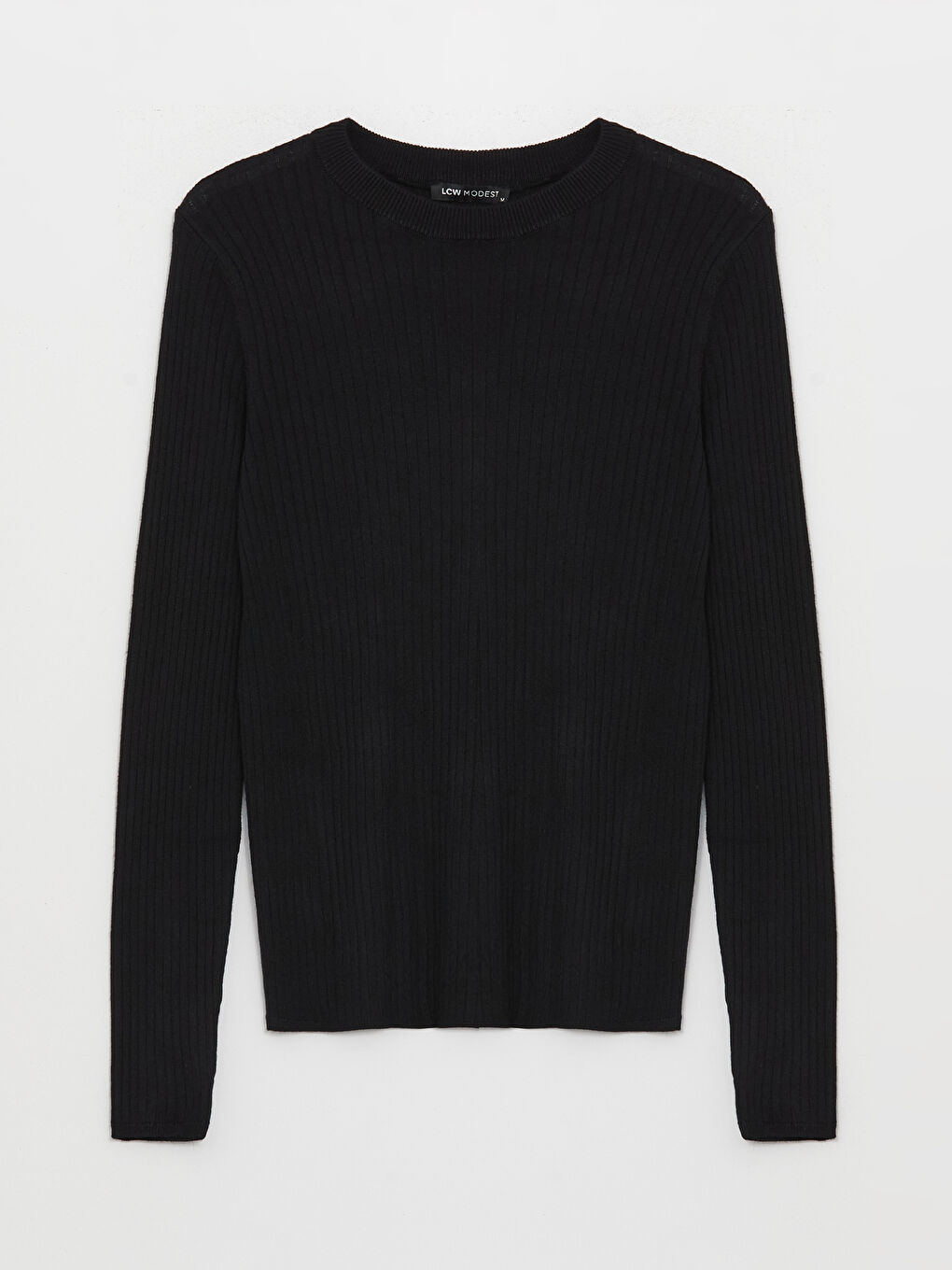 Jednostavni ženski trikotažni džemper okruglog izreza dugih rukava-5