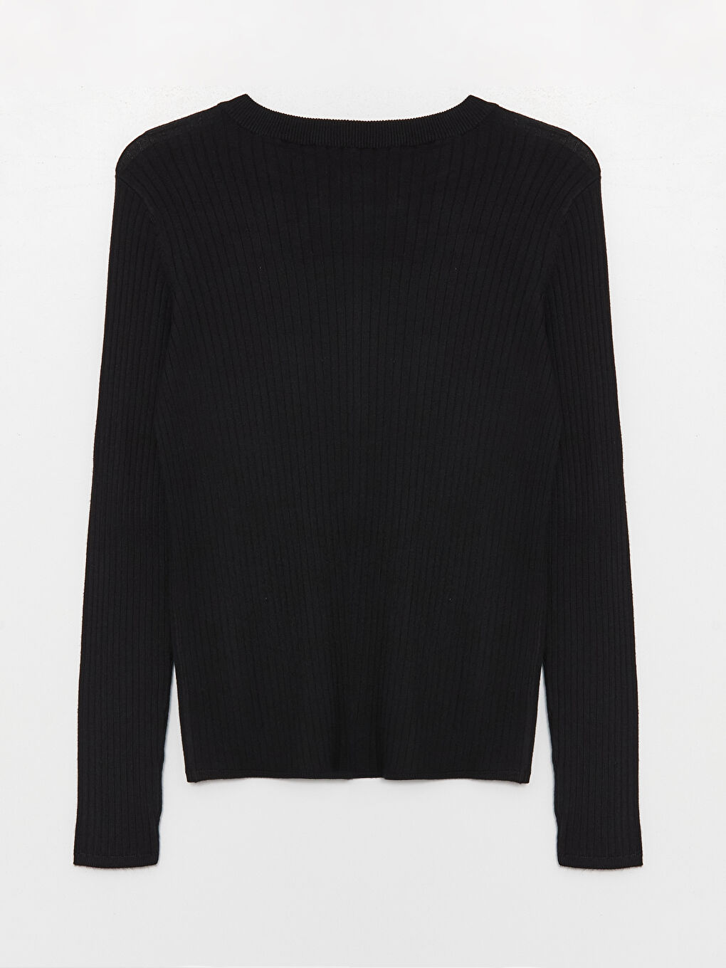 Jednostavni ženski trikotažni džemper okruglog izreza dugih rukava-6