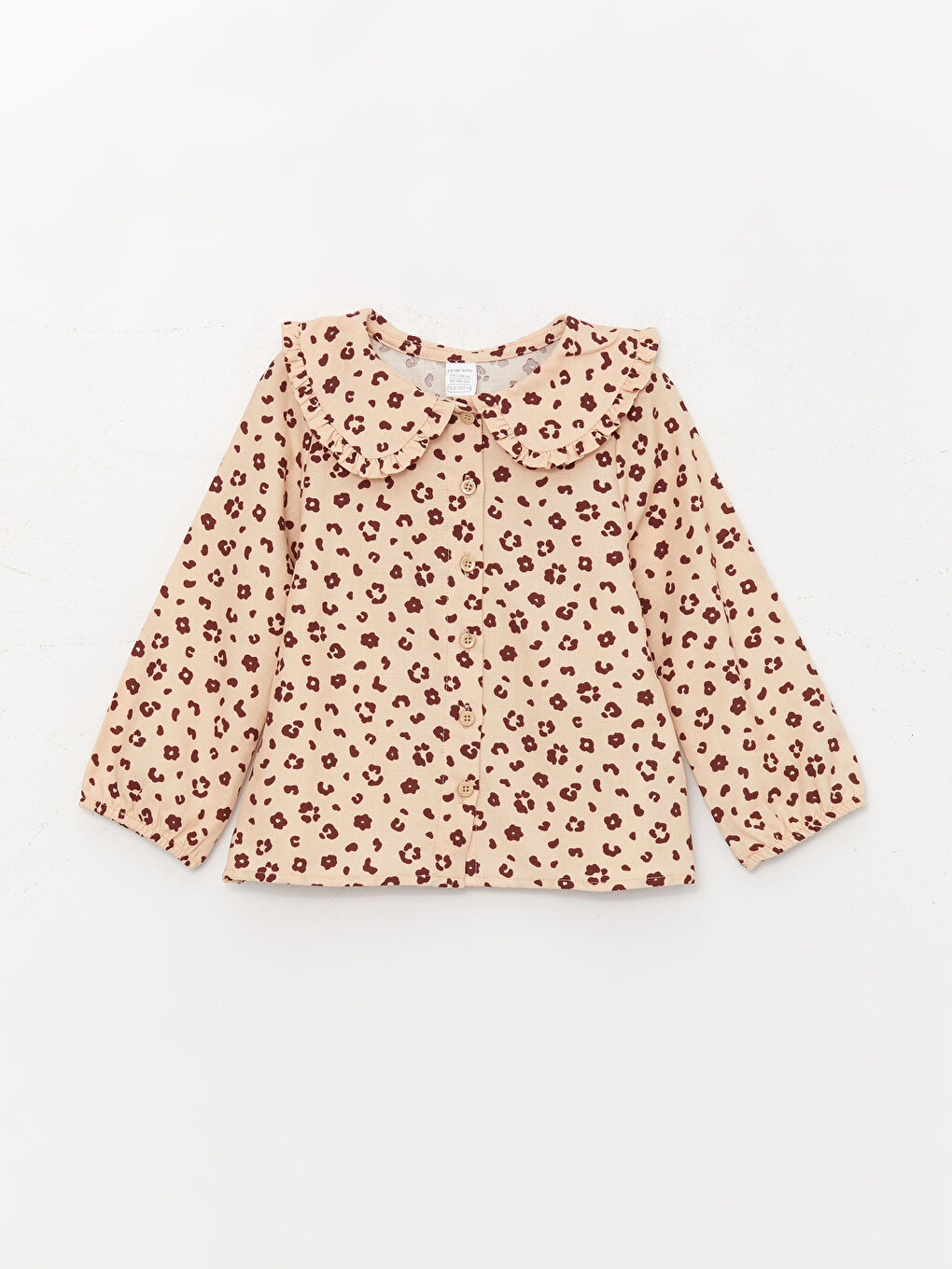 Бебе жағалы ұзын жеңді қыз балаға арналған 3 данадан тұратын жинақ-1