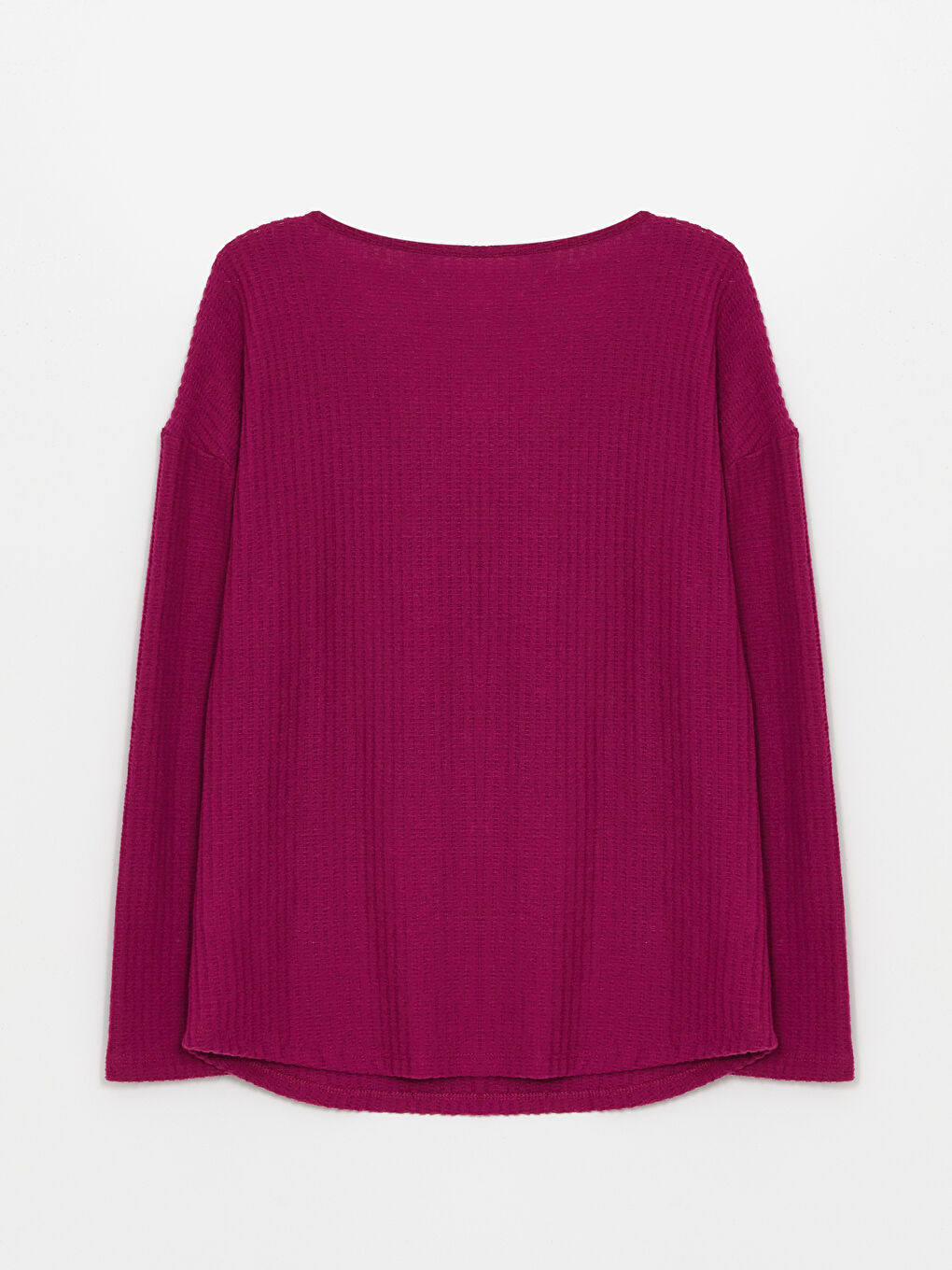 Mor Kaçık Yaka Dokulu Kadın Pijama Üst-1