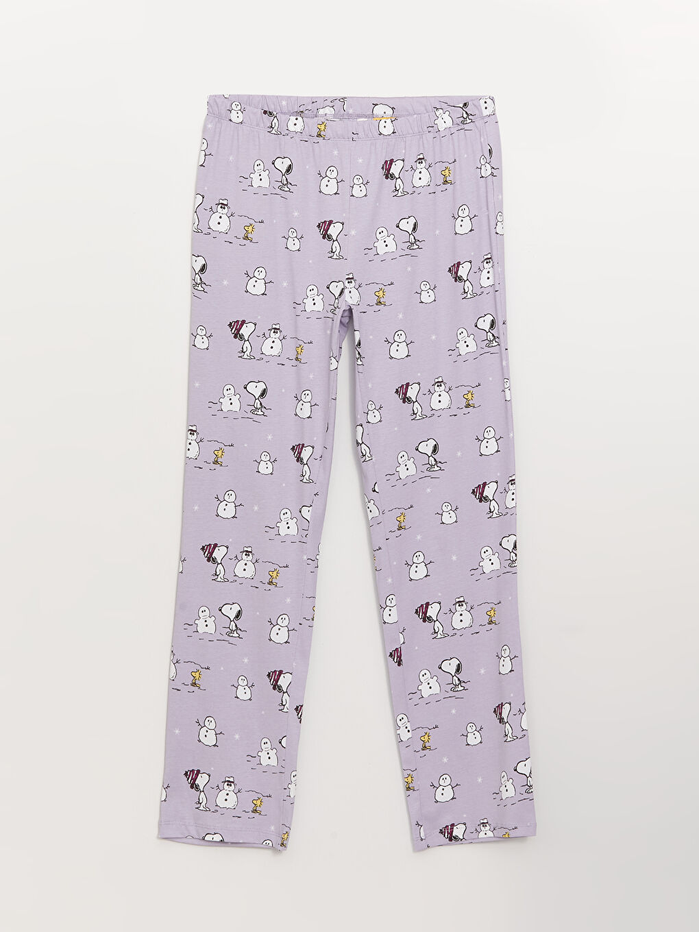 LCW DREAM Mat Lila Baskılı Gömlek Yaka Snoopy Baskılı Uzun Kollu Kadın Pijama Takımı - 8