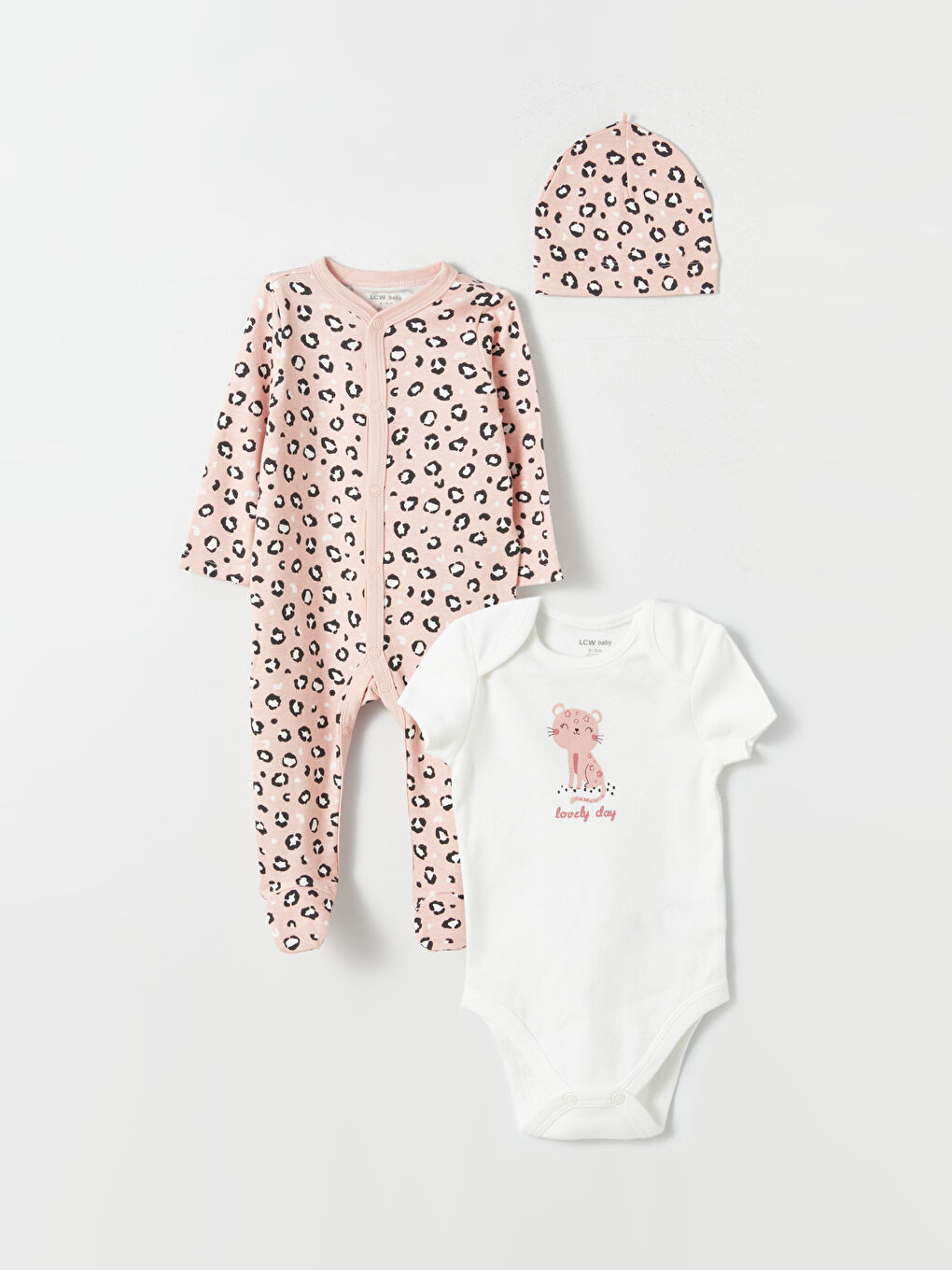 Ensemble de Sortie d'Hôpital pour Bébé Filles Imprimé Col Rond Lot de 3